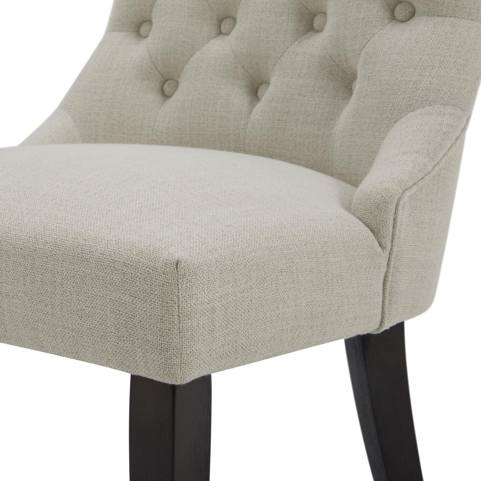 CHITA Farmhouse Tufted Dining Chairs Set of 2 - Modern Upholstered High Back Fabric Dining Room Chairs in Linen - Perfect for Kitchen, Dining Room, and Farmhouse Decor