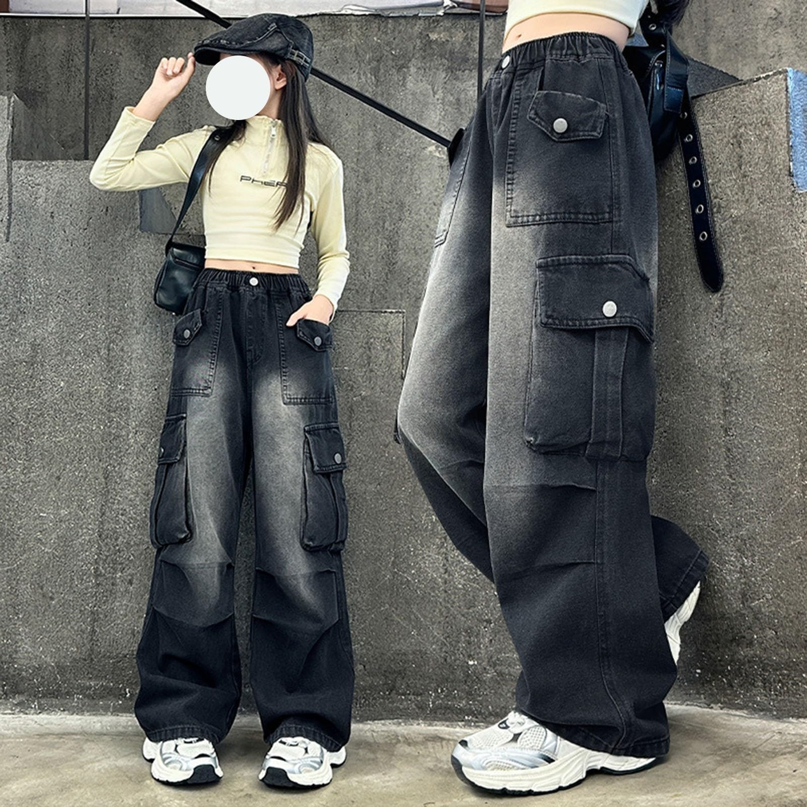 Y2K Baggy Jeans for Girls - High Waist Distressed Denim Pants | Streetwear & Casual Wear