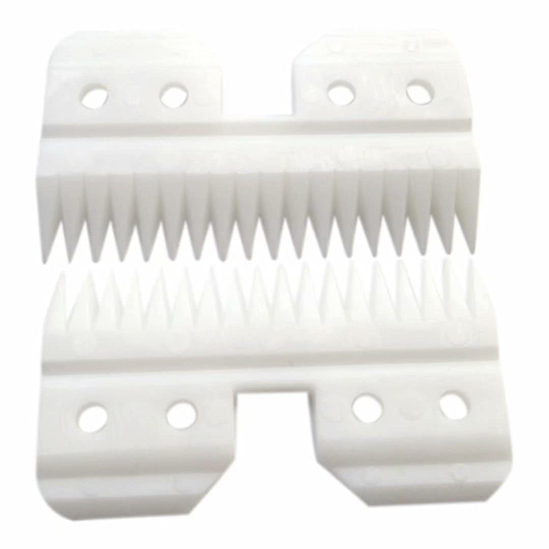 Ceramic Moving Blade Replacement for Andis/Wahl/Oster Fast Feed A5/AG Series Hair Clippers - 18 Teeth Pet & Human Grooming Tool (2 Pack, Off White) - Perfect for Professional Grooming & Home Haircuts