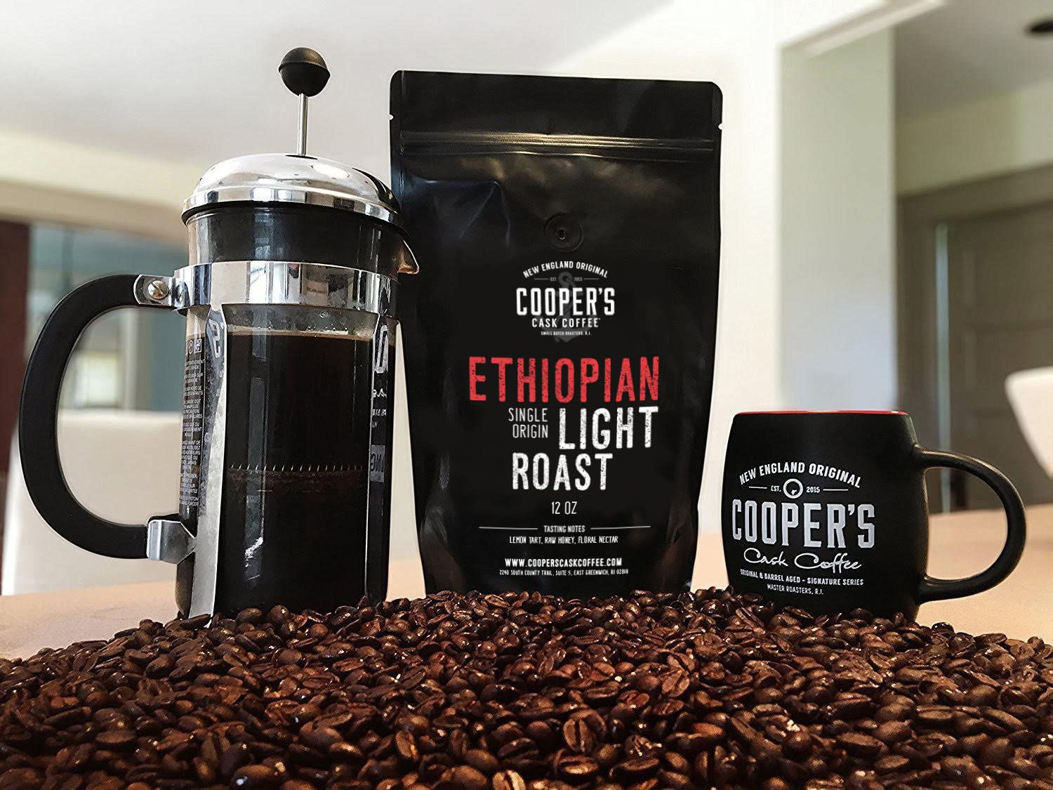 Ethiopian Light Roast Ground Coffee - Single Origin, Bold & Aromatic for Home Brewing