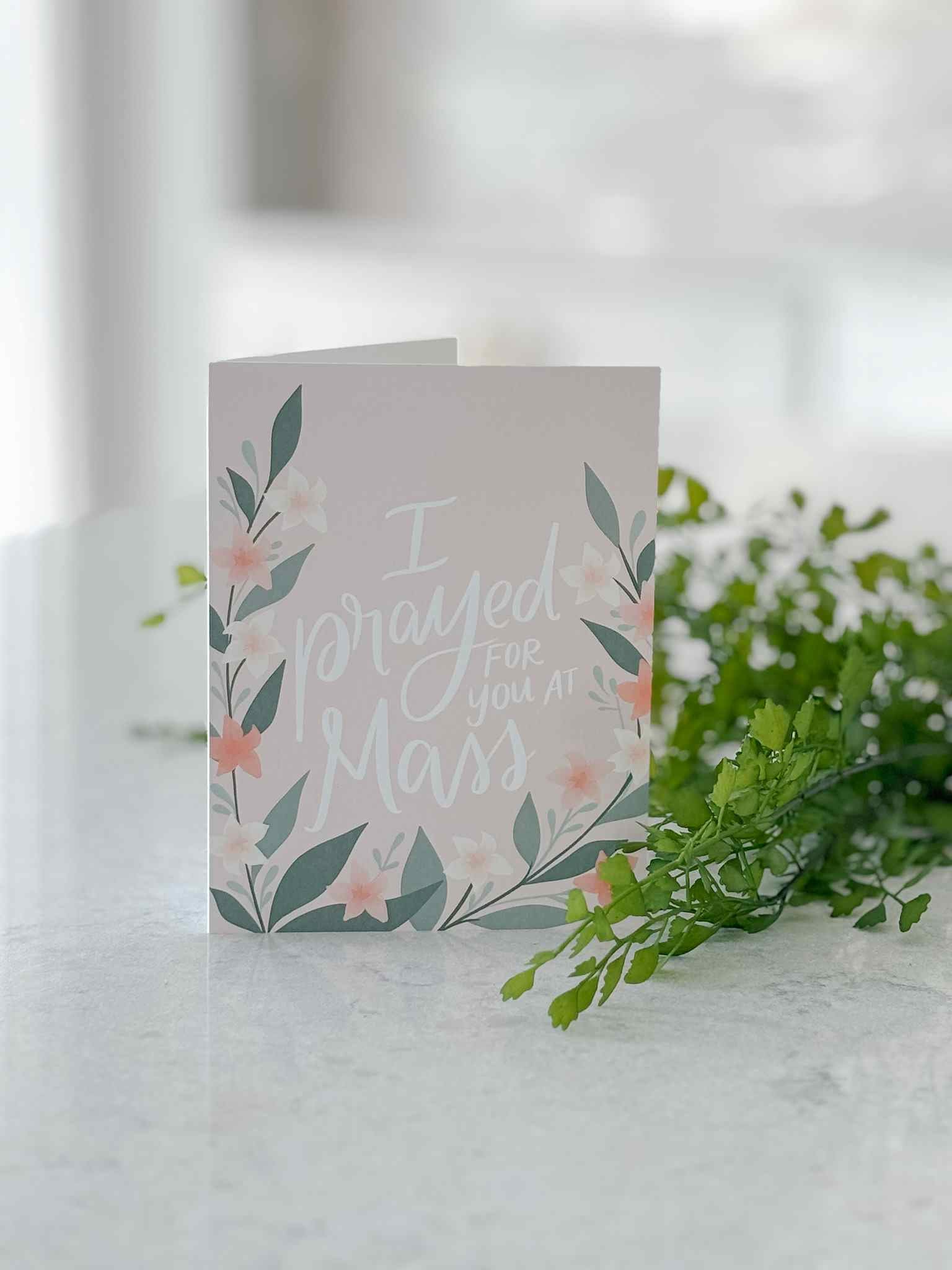I Prayed for You at Mass Greeting Card - Religious Sympathy & Encouragement Card for Church, Prayer Groups, and Spiritual Support