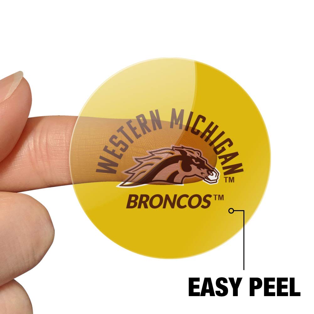 Western Michigan University Broncos 1 Inch Planner Stickers - Clear Scrapbooking Decals for Bullet Journals, DIY Crafts, and School Supplies (Pack of 50) - Perfect for College Students, Planners, and WMU Fans