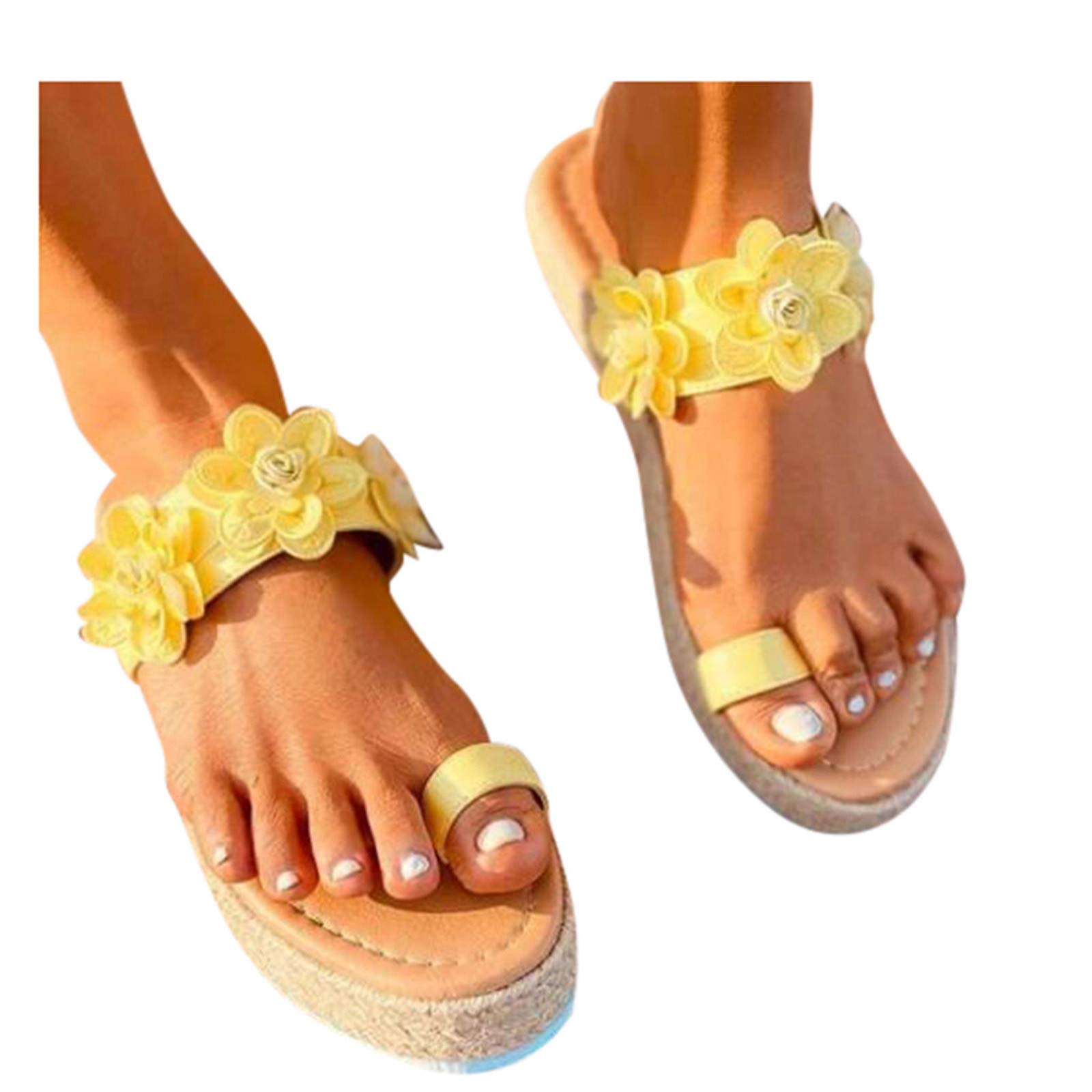 **Gloneld Women's Floral Slip-On Platform Sandals – Comfortable Summer Flip Flops for Walking, Beach & Vacation | Casual Shoes for Poolside, Travel & Outdoor Activities | Perfect for Daily Wear, Shopping & Fashion Outfits | Ideal for Beach Parties, City Strolls & Summer Getaways**