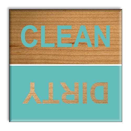 Strong Clean Dirty Dishwasher Magnet Sign - Elegant Beach Colors for Kitchen Organization | Perfect for Home, Office & Vacation Rentals