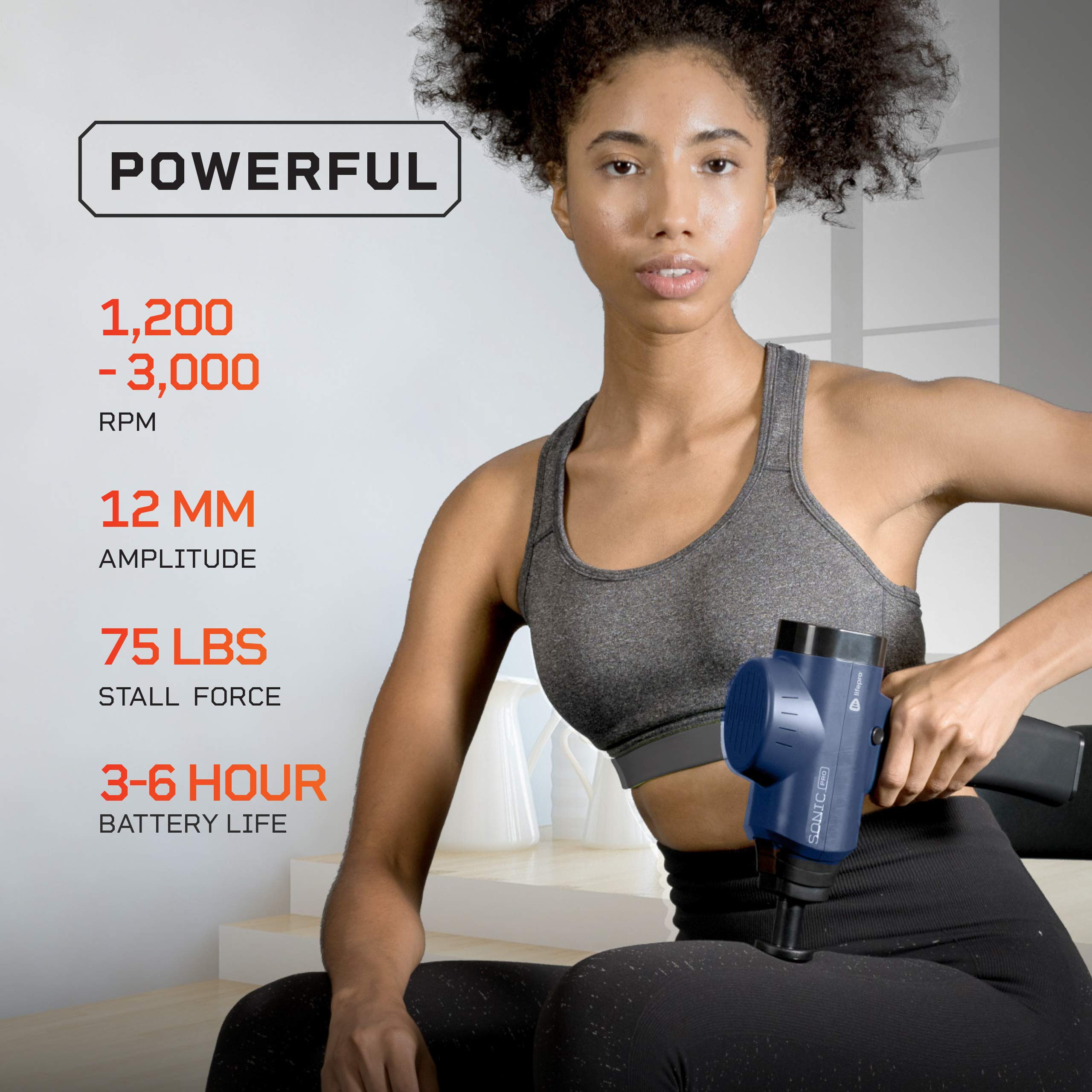 LifePro Sonic Pro Percussion Massage Gun - Deep Tissue Muscle Massager for Athletes & Pain Relief, 8 Attachments for Neck, Back & Full Body - Handheld Electric Massage Gun for Recovery, Workout & Relaxation at Home/Gym/Travel