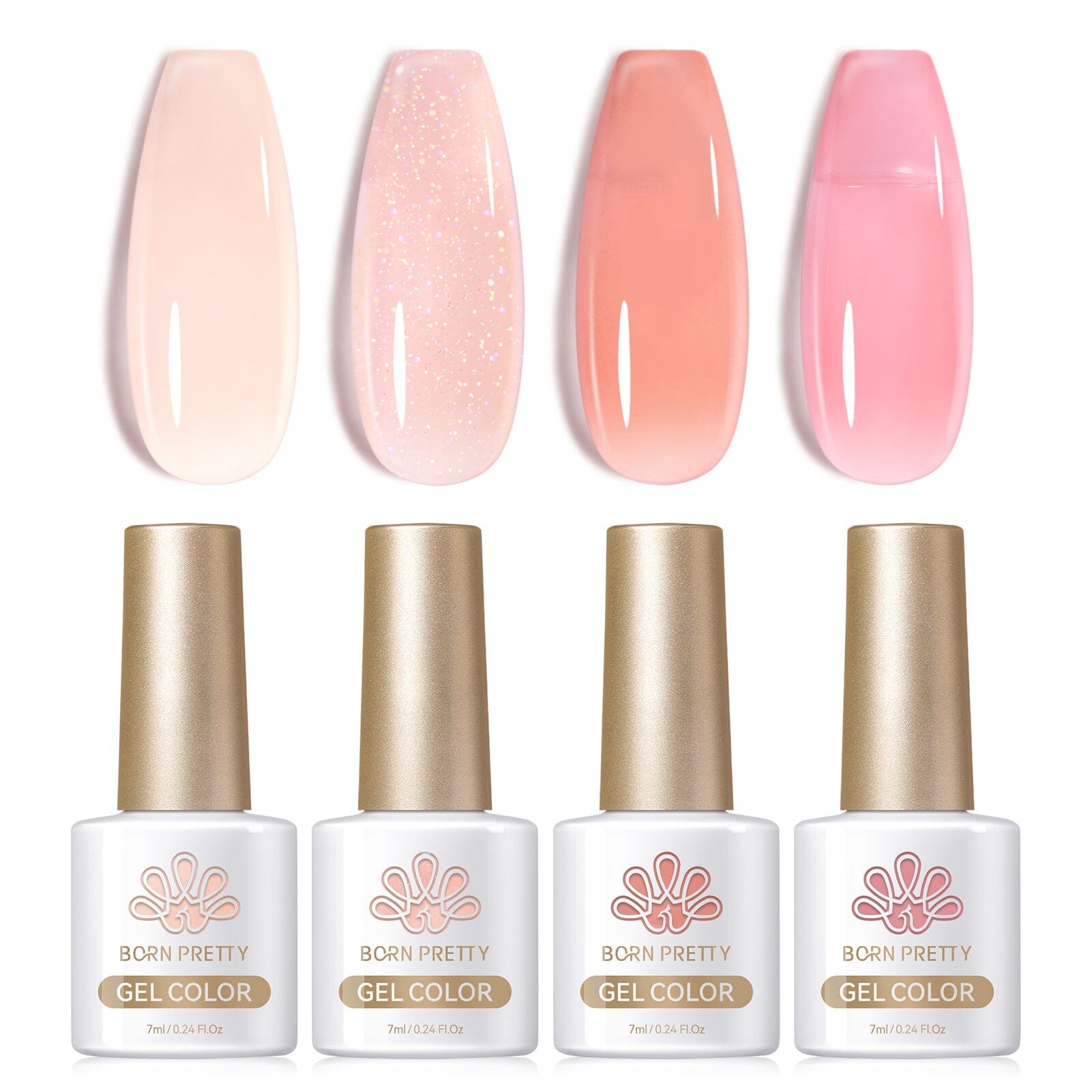 4 Colors Floral Hush Milky Jelly Gel 7ml - Soft & Hydrating Lip Gloss for Daily Wear, Perfect for School, Work, and Date Night