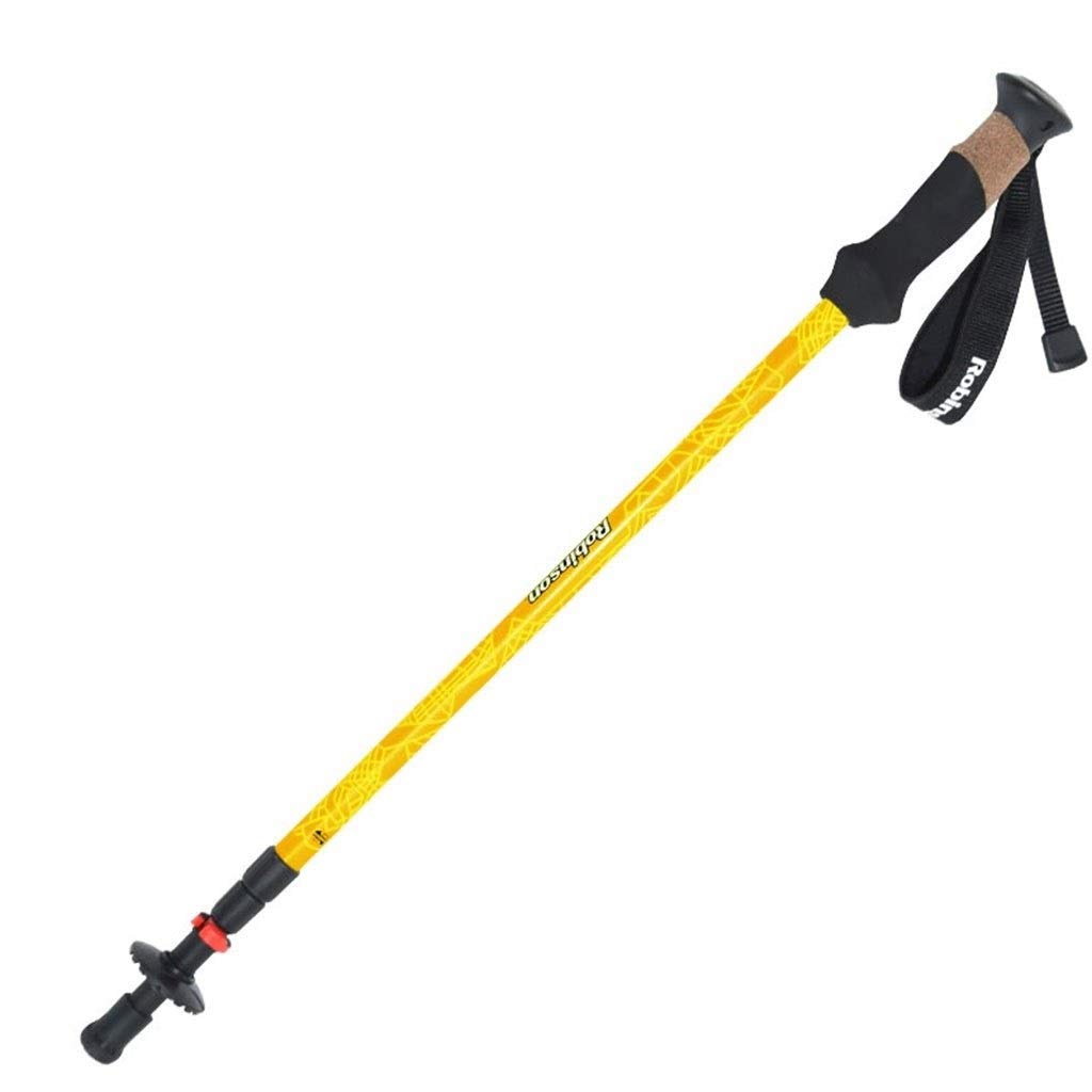 Ultra Light Carbon Fiber Trekking Poles - Adjustable Hiking Cane for Outdoor Walking & Climbing (65cm, Yellow) - Perfect for Hiking, Backpacking & Mobility Support