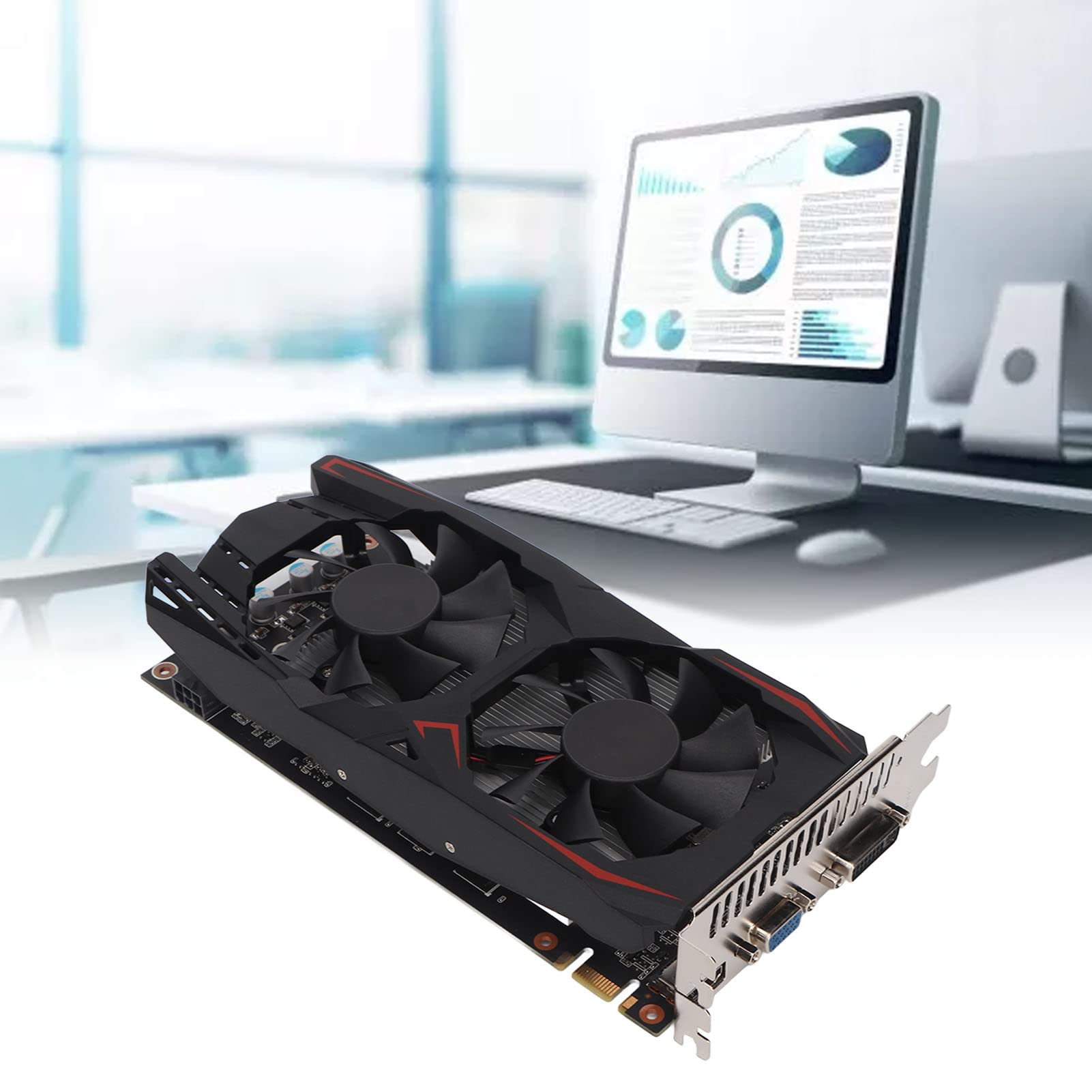 Gearwell 3GB GDDR5 192Bit Gaming Graphics Card - 3400MHz Memory Clock, Dual Cooling Fans, PCI Express 2.0 for PC Gaming - Perfect for Fortnite, Call of Duty & High-Performance Gaming PCs