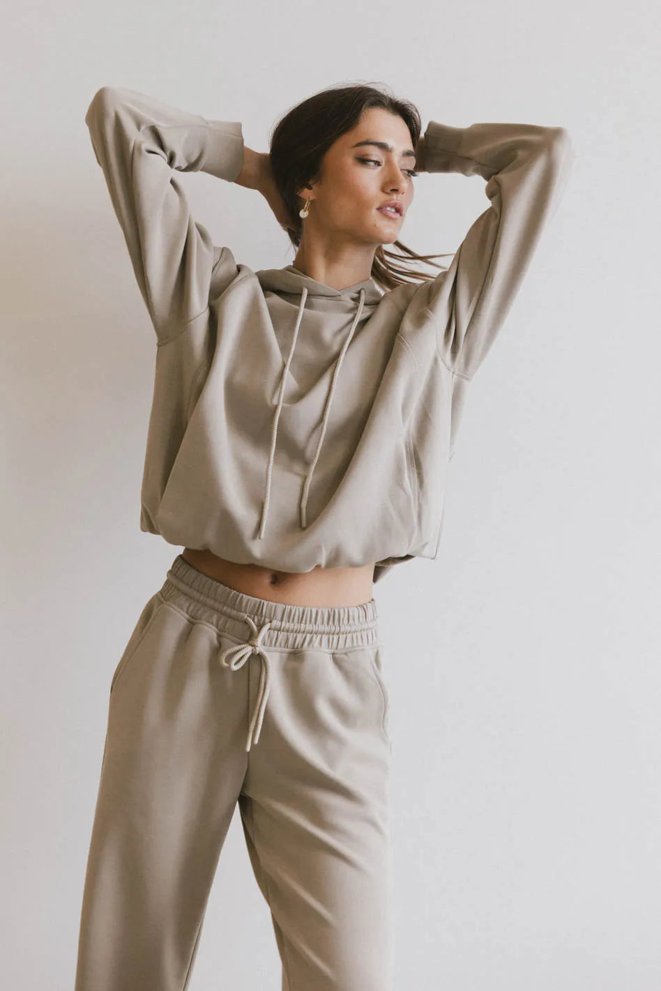 Flow State Pullover Hoodie in Taupe - Cozy Oversized Sweatshirt for Men & Women | Perfect for Yoga, Gym & Casual Wear | Final Sale