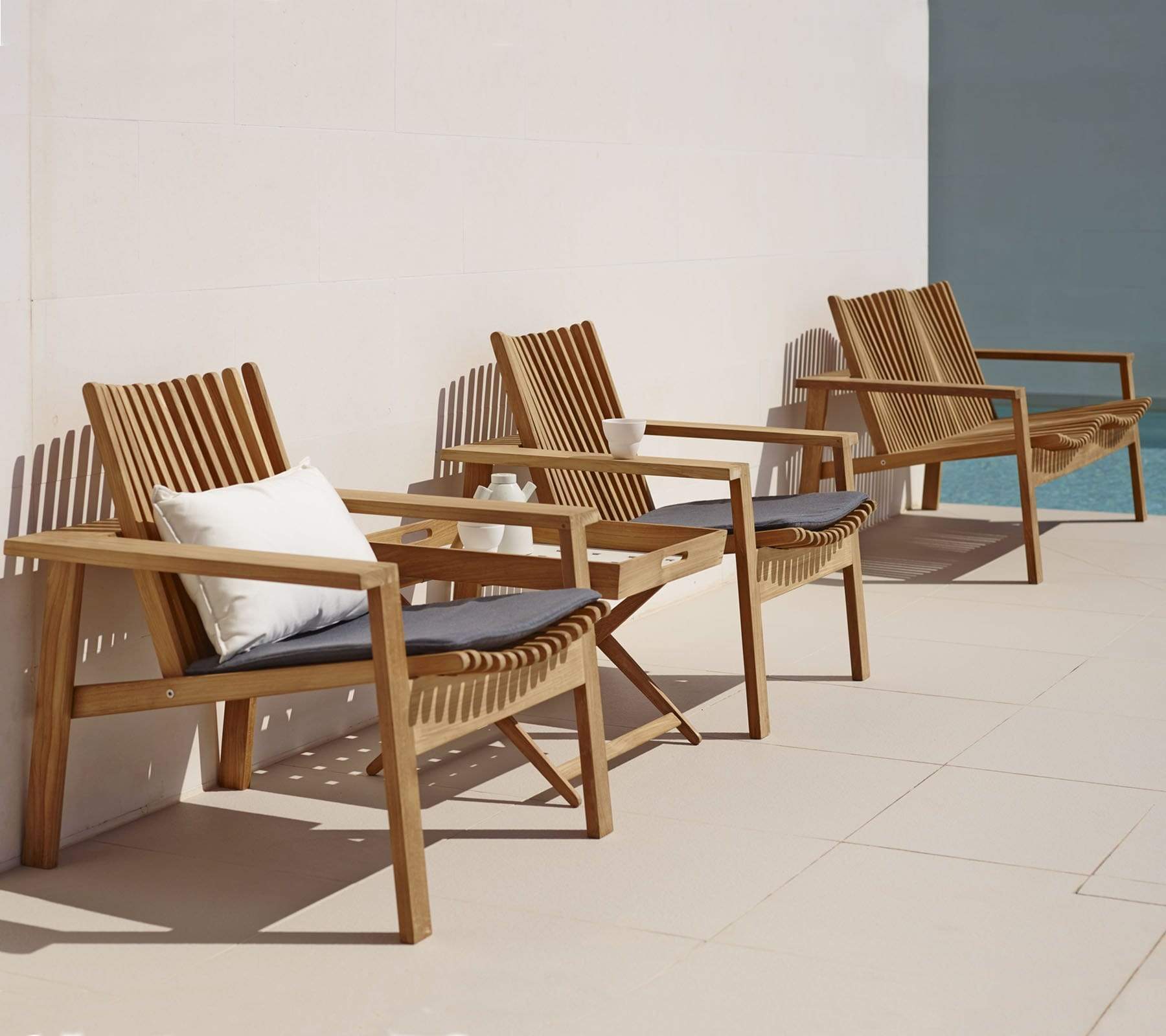 Premium Stackable Teak Outdoor Lounge Chair - Durable & Weather-Resistant Patio Furniture for Poolside, Garden, and Deck Relaxation