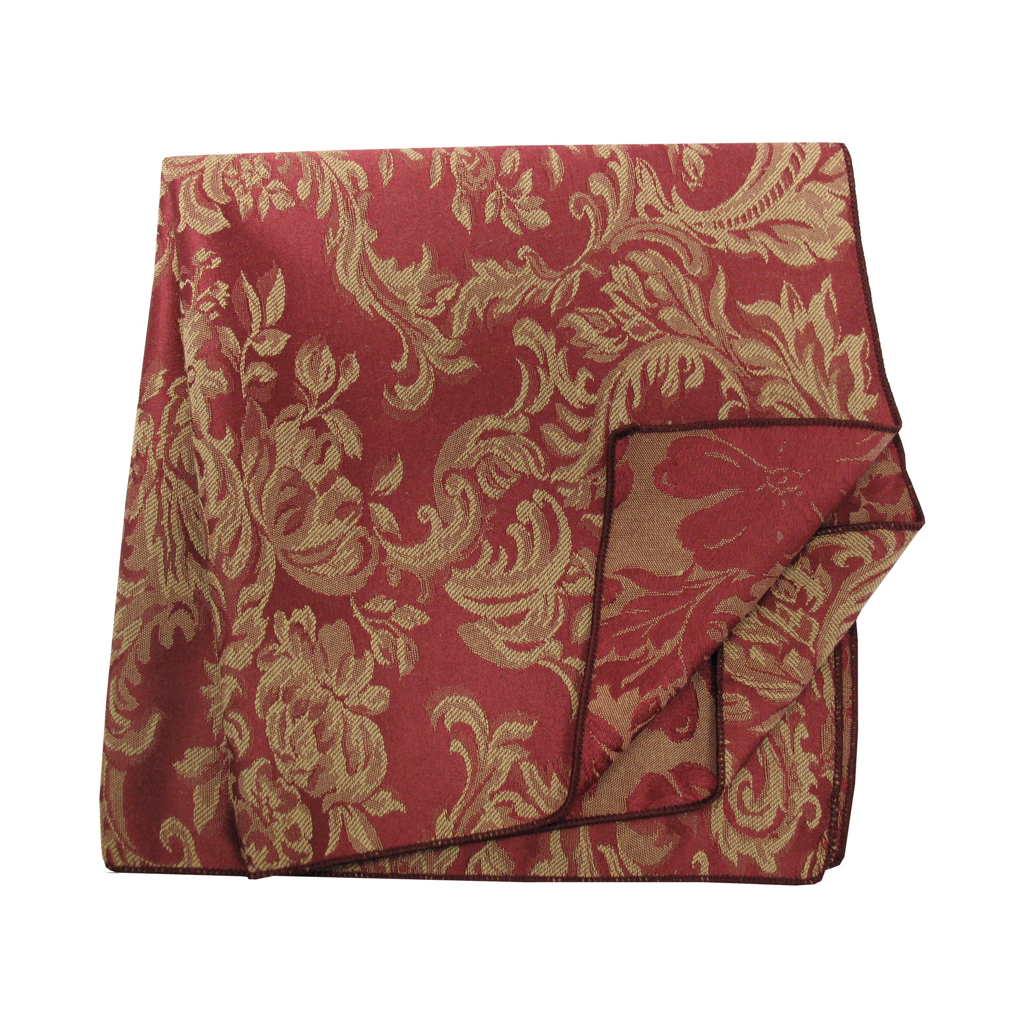 Ultimate Textile - 10 Dozen Miranda 10x10 Inch Jacquard Woven Damask Cocktail Napkins in Bordeaux - Perfect for Weddings, Parties & Formal Dining