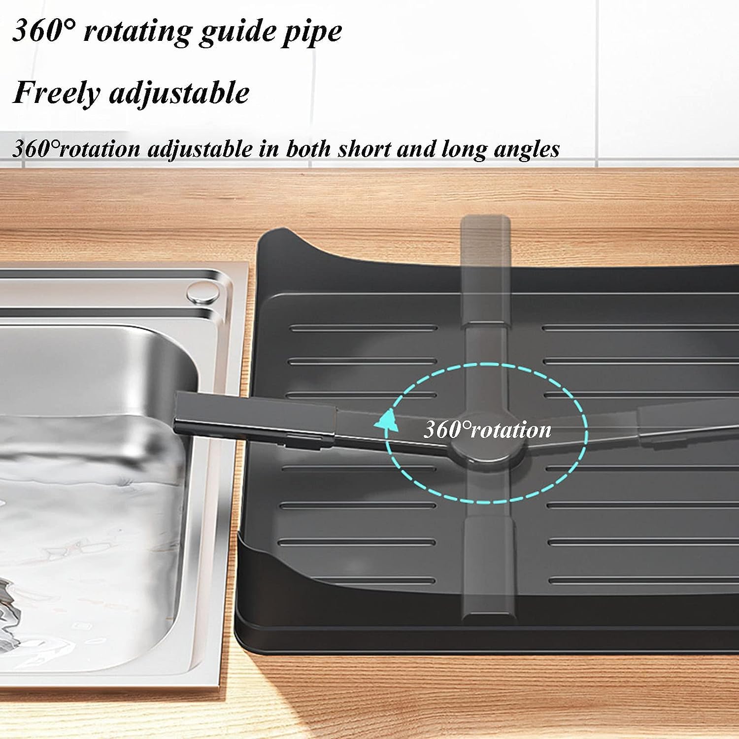 2-Tier Large Dish Drying Rack for Kitchen Counter with Utensil Holder & Drainboard - Space Saving Dish Drainer with Cup Holders - Perfect for Small Kitchens, Apartments & RVs - Black