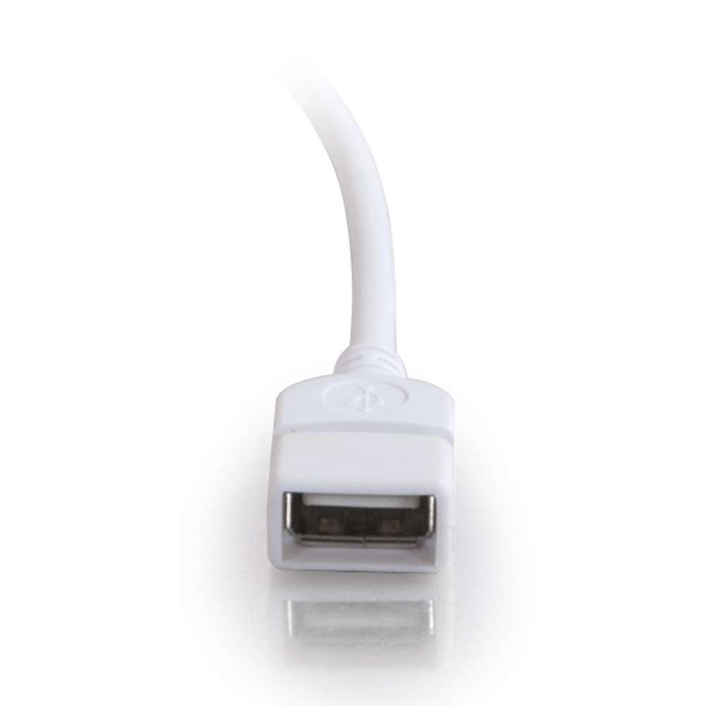 C2G 9.84ft USB 2.0 Extension Cable (A Male to A Female) - 3m High Speed Data Transfer Cord for PC, Laptop, Printer & More - White (26686) | Perfect for Home Office & Gaming Setup
