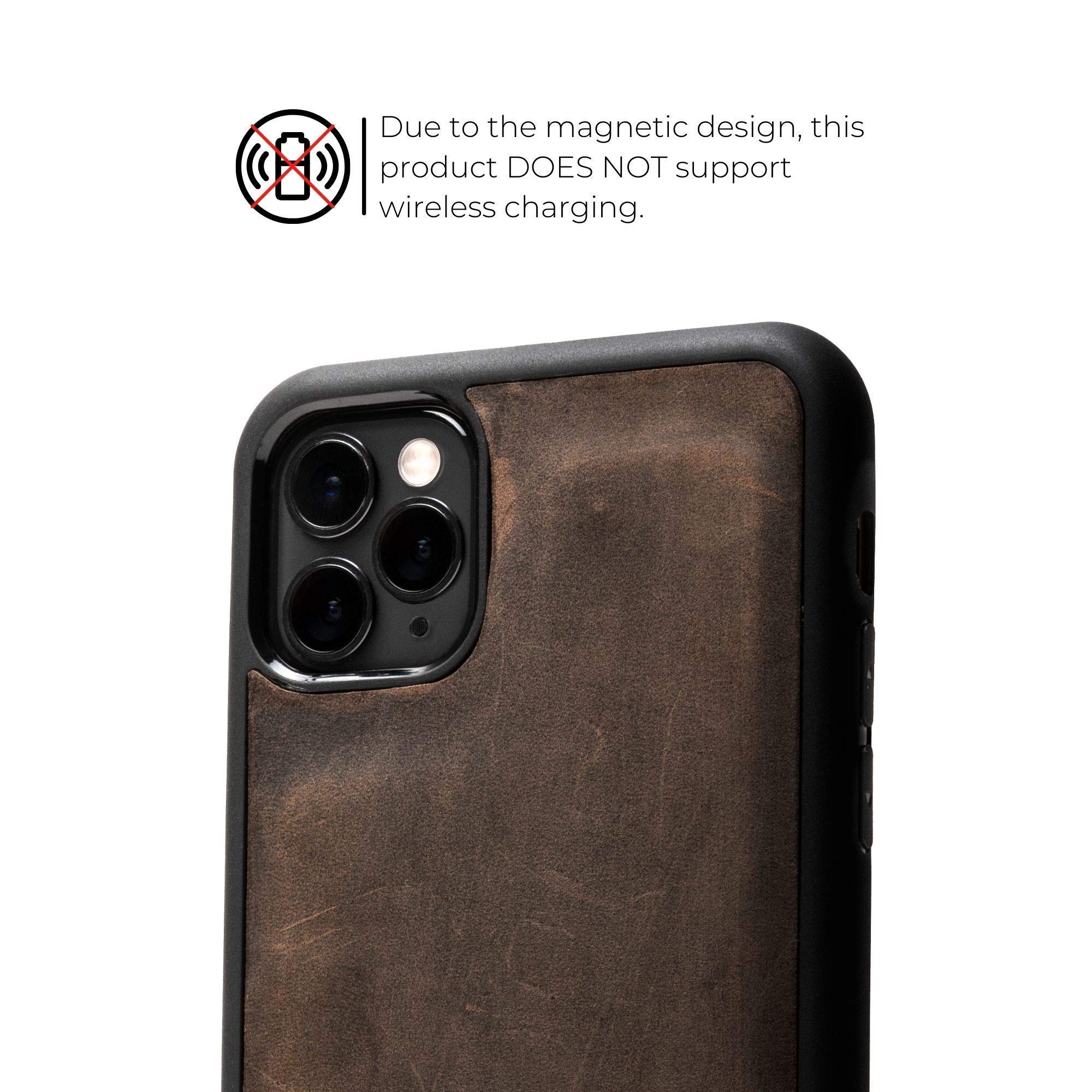 Premium Personalized 100% Genuine Leather Wallet Case for iPhone 11 - RFID Blocking Card Holder, Magnetic Closure & Built-in Screen Protector | Handmade Protective Phone Cover | Perfect for Business, Travel & Everyday Use (McLean Chestnut)