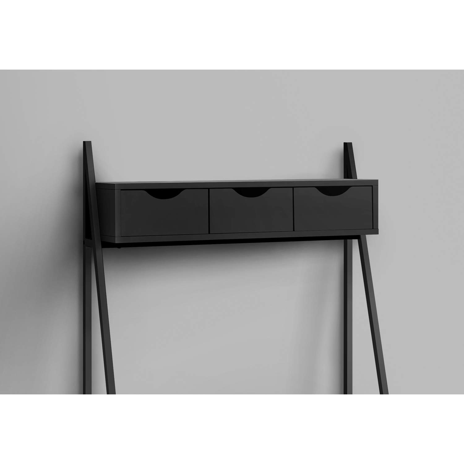 Monarch Specialties I 7330 32-Inch Modern Black Computer Desk with Storage Drawers - Home Office & Laptop Workstation for Small Spaces | Contemporary Metal & Laminate Design for Study, Gaming & Remote Work