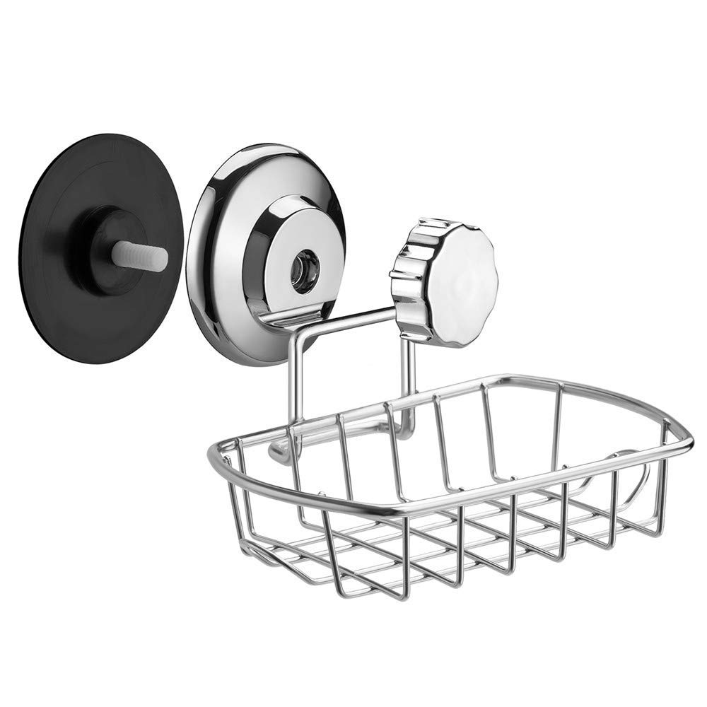 SANNO Heavy Duty Suction Cup Shower Caddy - Rustproof Bathroom Organizer with Deep Storage Basket for Shampoo, Soap & Toiletries - Perfect for Small Bathrooms, Apartments & Dorm Showers