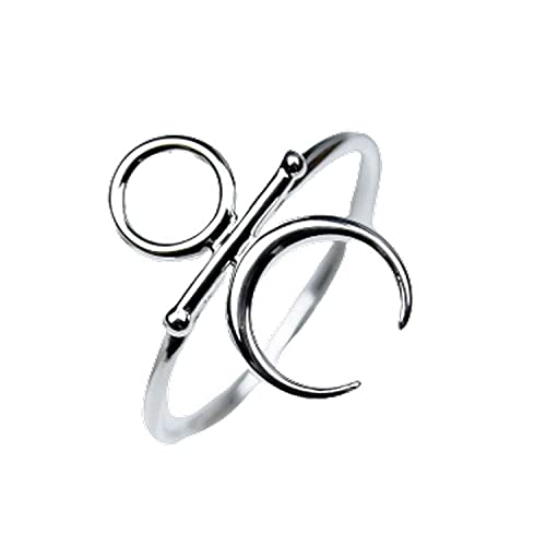 **Vintage Crescent Moon Ring - 925 Sterling Silver Bohemian Jewelry for Women, Handcrafted Designer Statement Ring, Spiritual & Antique Inspired, Perfect Gift for Her - Ideal for Weddings, Parties & Boho Fashion**