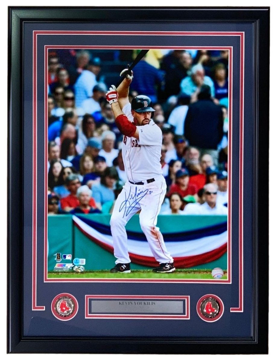 Kevin Youkilis Autographed Framed 16x20 Boston Red Sox Photo - Limited Edition Signed Memorabilia for Baseball Fans & Sports Collectors - Perfect for Man Cave, Sports Bar, or Gift for Red Sox Fans