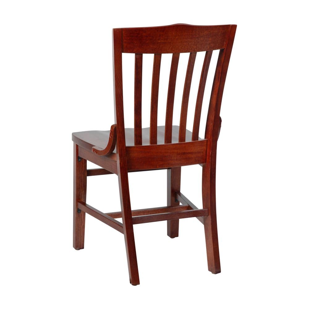 Flash Furniture Hercules Series Wooden Dining Chair - Classic Armless School House Back Restaurant Chair for Kitchen, Cafe & Home, Mahogany Finish | Perfect for Restaurants, Diners & Modern Farmhouse Decor