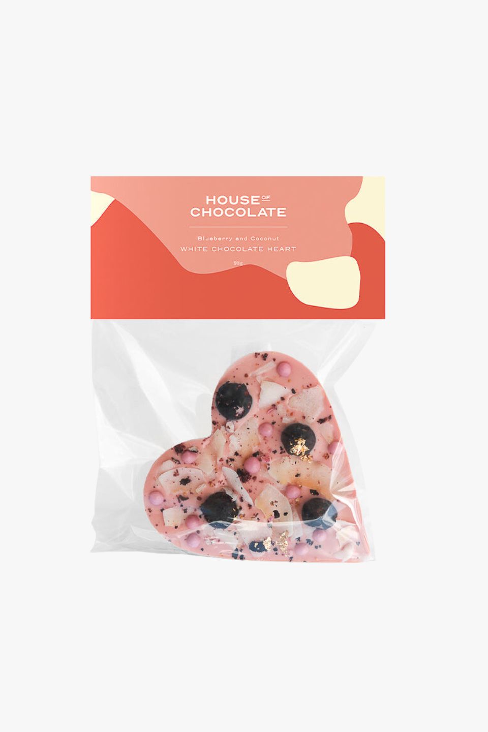 Premium Blueberry Coconut Chocolate Heart - Gourmet Dark Chocolate Gift for Valentine's Day, Anniversary & Romantic Occasions