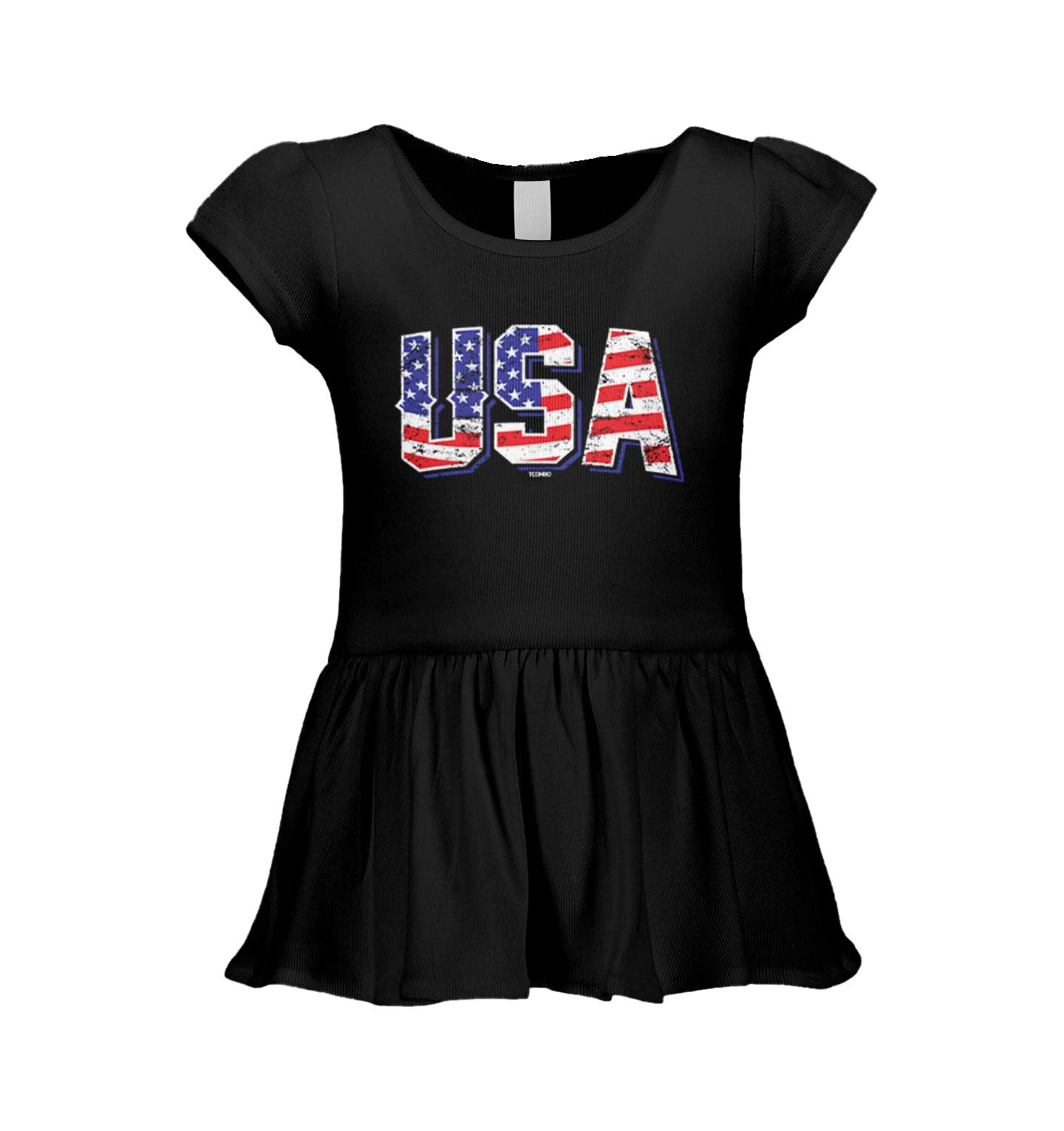 Patriotic USA Flag Baby Rib Dress for Infants & Toddlers - Perfect for 4th of July, Memorial Day & Independence Day Celebrations