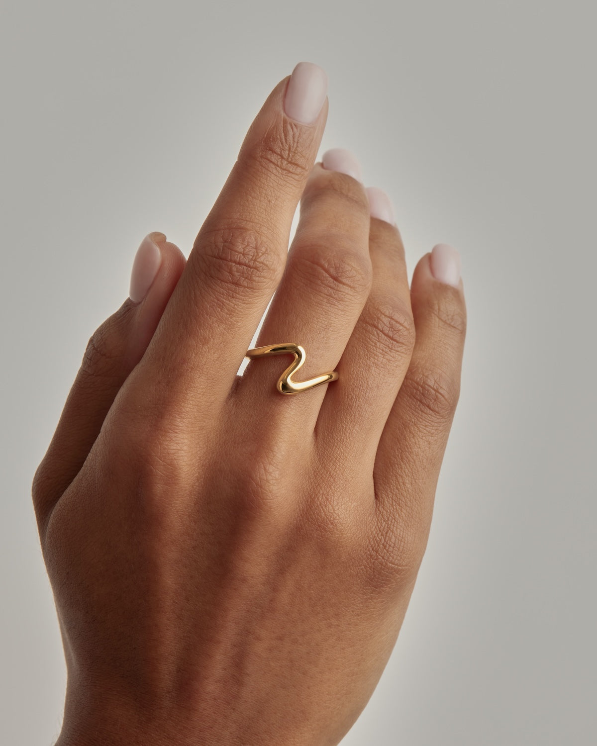 18K Gold Vermeil Flow of Life Ring for Women - Dainty Stackable Minimalist Jewelry - Perfect for Everyday Wear, Gift Giving & Special Occasions
