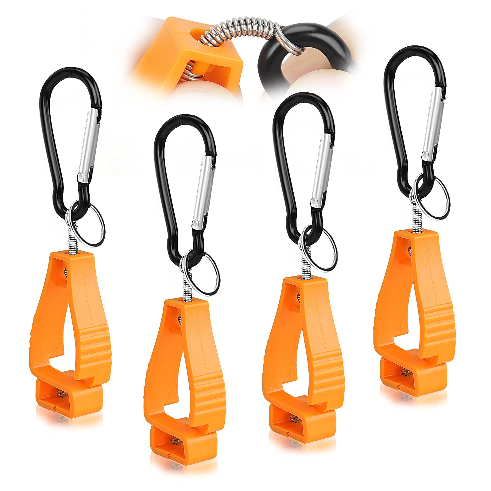 4-Pack Heavy Duty Glove Clips for Work & Construction - Secure Glove Holders for Tools, Gardening, and Outdoor Activities