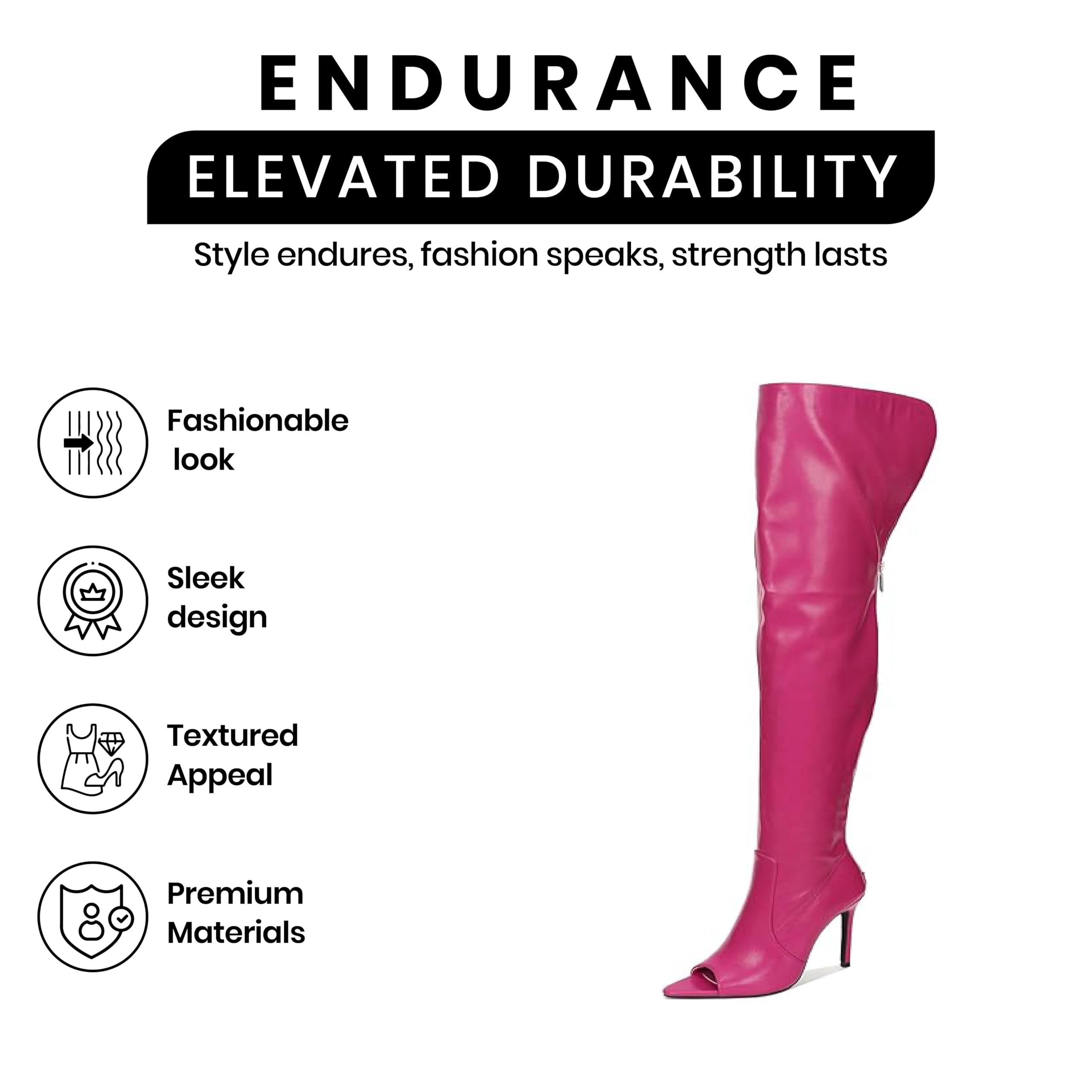 Cape Robbin Women's Toxic Faux Snake Thigh High Over The Knee Boots - Peep Toe Stiletto Heel Fashion Dress Boots for Party, Night Out & Evening Wear