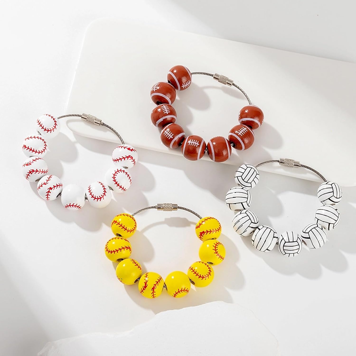 Stylish Wooden Beads & Sports Charms for Bogg Bags - Cute Bag Accessories for Simply Southern Totes & Beach Hole Handbags - Perfect for Beach Outings, Pool Parties & Summer Vacations