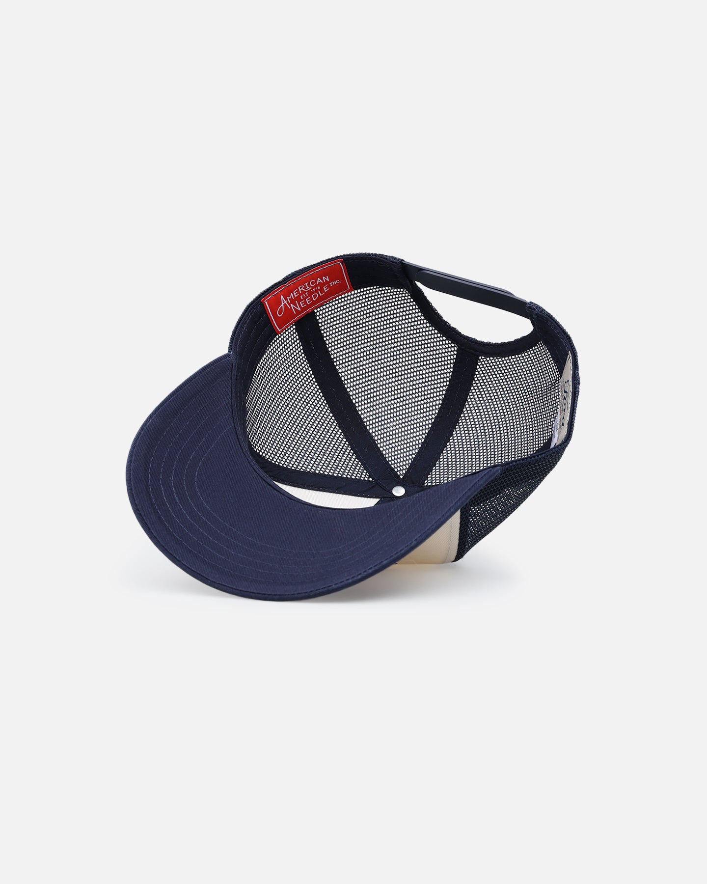 American Needle Sinclair Trucker Snapback Hat - Navy/Ivory Adjustable Baseball Cap for Men & Women - Perfect for Casual Wear, Sports & Outdoor Activities
