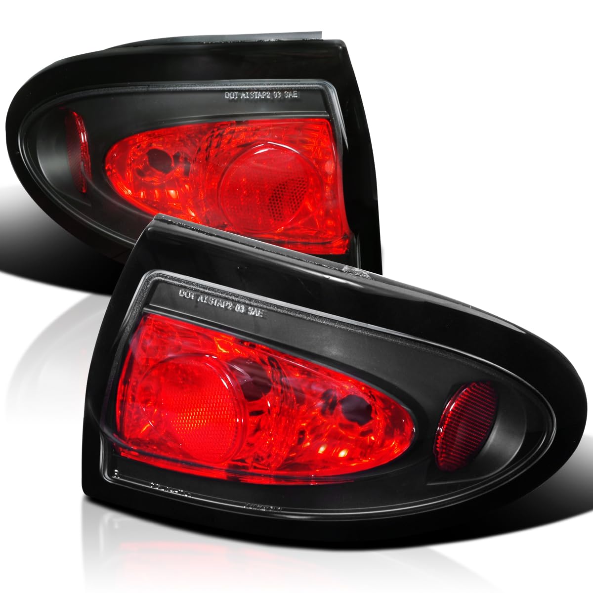 Spec-D Tuning Black LED Tail Lights for 2003-2005 Chevy Cavalier - Smoked Lens Pair (Left & Right) - Enhanced Style & Night Visibility - Perfect for Car Shows & Night Driving