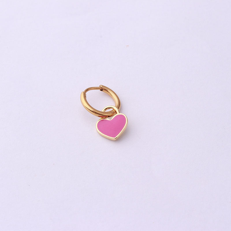16G Surgical Steel Hoop Earrings with Enamel Dangling Design | Hypoallergenic Body Jewelry for Women | Perfect for Parties, Weddings & Everyday Wear
