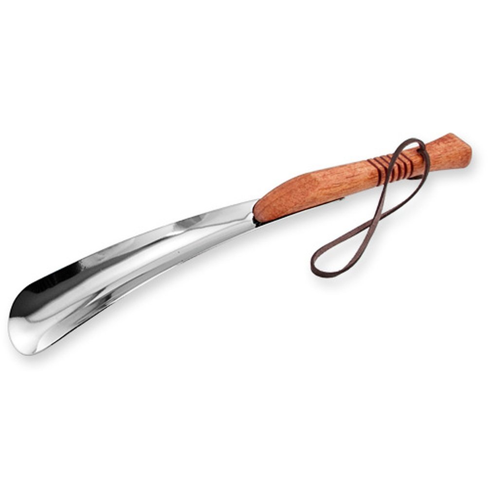 Premium Brown Wooden Shoe Horn - Compact Travel Shoe Accessory for Men & Women - Perfect for Hotels, Airports & On-the-Go Use