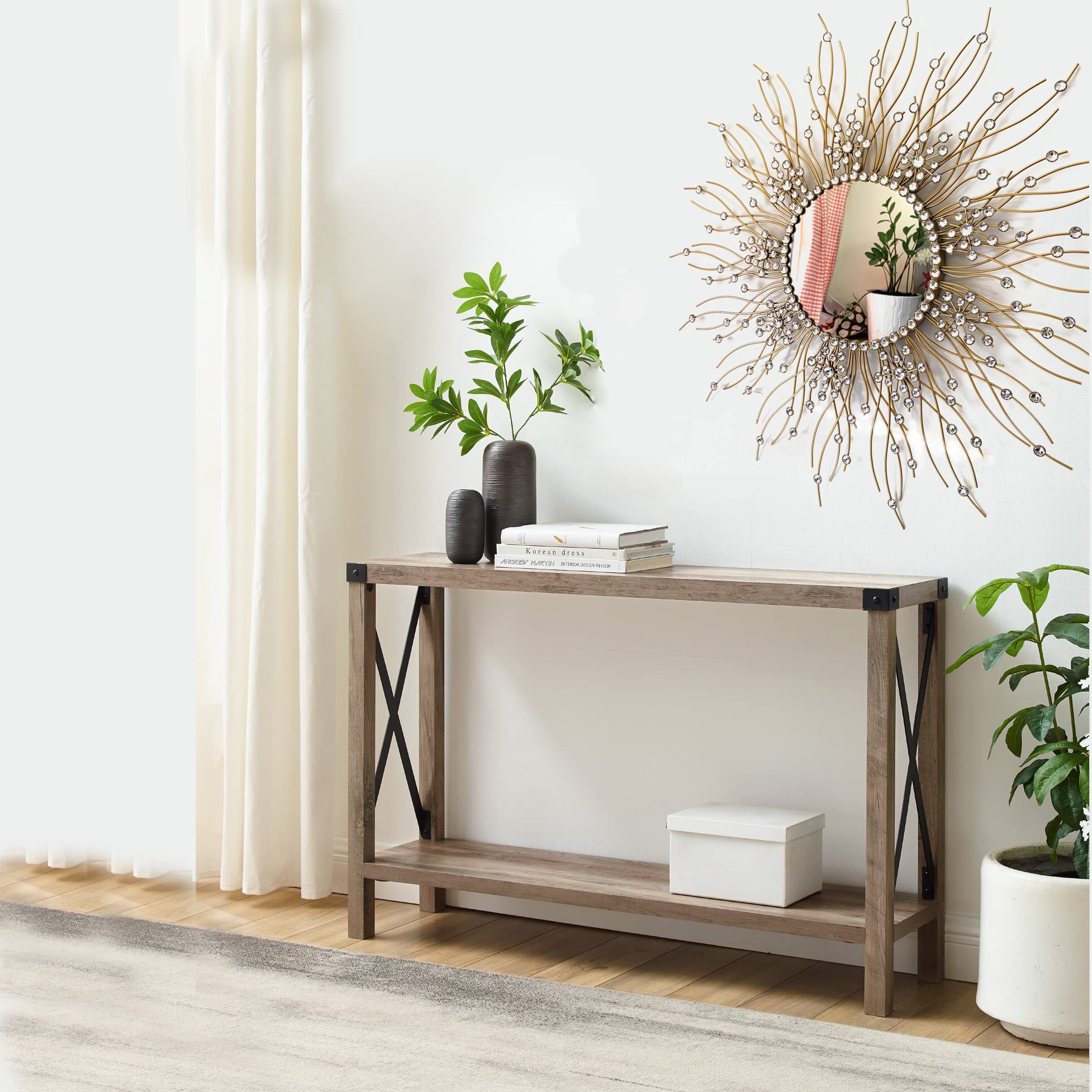 Stylish Starburst Wall Mirror - Decorative Metal Sunburst Mirror for Living Room, Bedroom & Entryway Décor