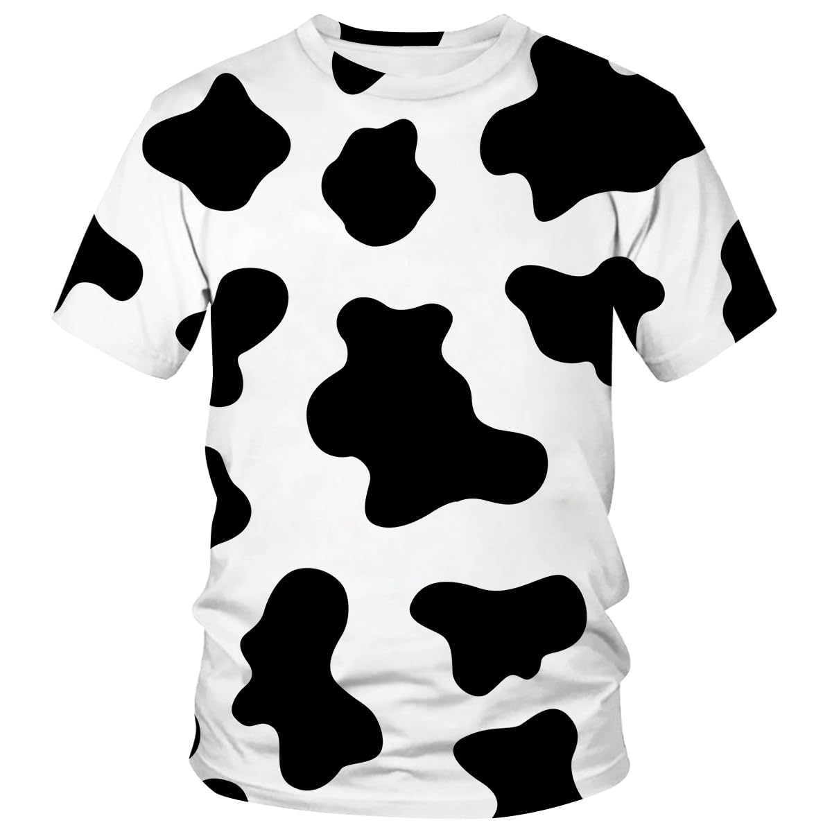 Funny 3D Cow Print Short Sleeve T-Shirt for Men & Women - Trendy Crewneck Graphic Tee - Perfect for Casual Wear, Costume Parties, and Animal Lovers
