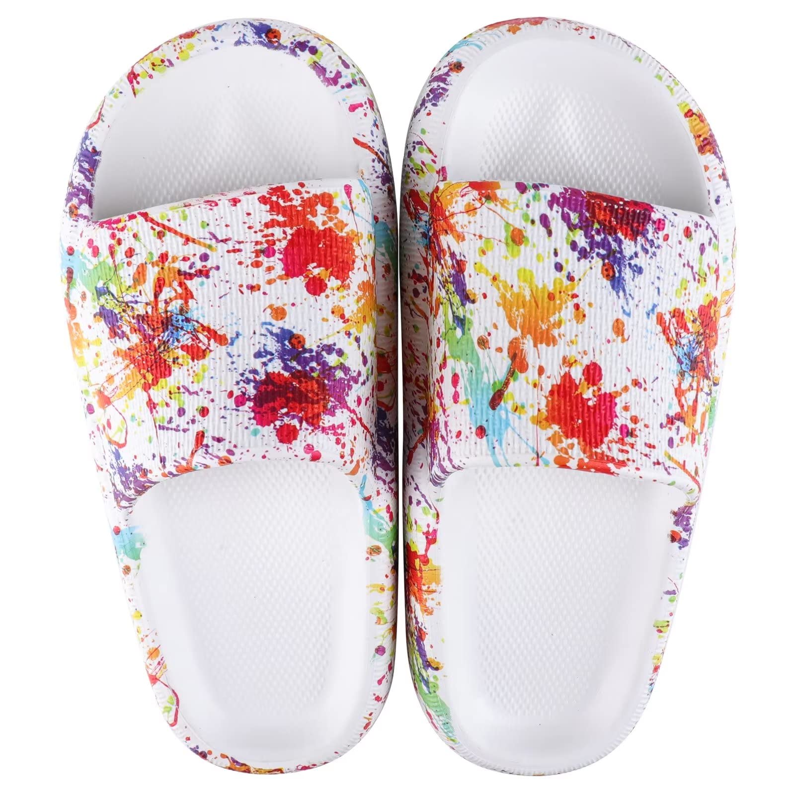 EQUICK Cloud Slides Pillow Slippers for Women & Men - Ultra Soft Bathroom Shower Sandals with Cushioned Thick Sole - Indoor Outdoor House Slippers for Relaxing at Home, Spa, Hotel, and Beach Use