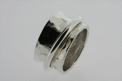 Sterling Silver Concave Battered Band Ring - Vintage Style Jewelry for Women, Men - Perfect for Weddings, Anniversaries & Everyday Wear