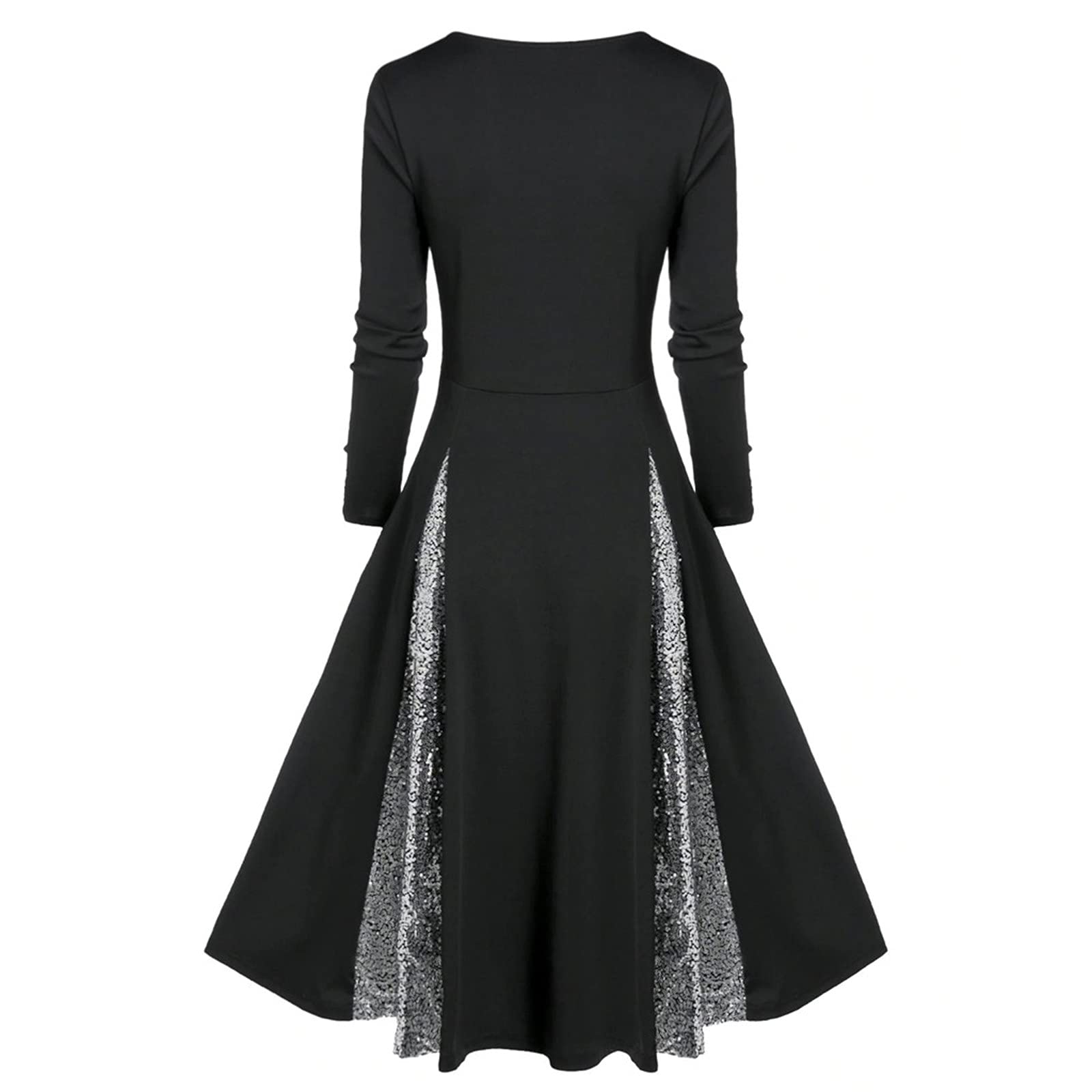Vintage Lace Patchwork Gothic Dress for Women - Plus Size Halloween Costume, Gothic Punk Hippie Outfit for Parties, Cosplay & Themed Events