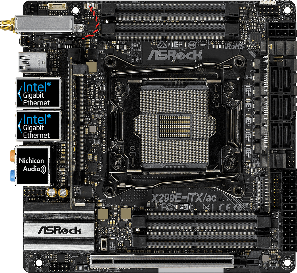 ASRock X299E ITX Motherboard - Mini-ITX, LGA 2066, DDR4, Dual M.2 - Perfect for Compact Gaming & Workstation Builds
