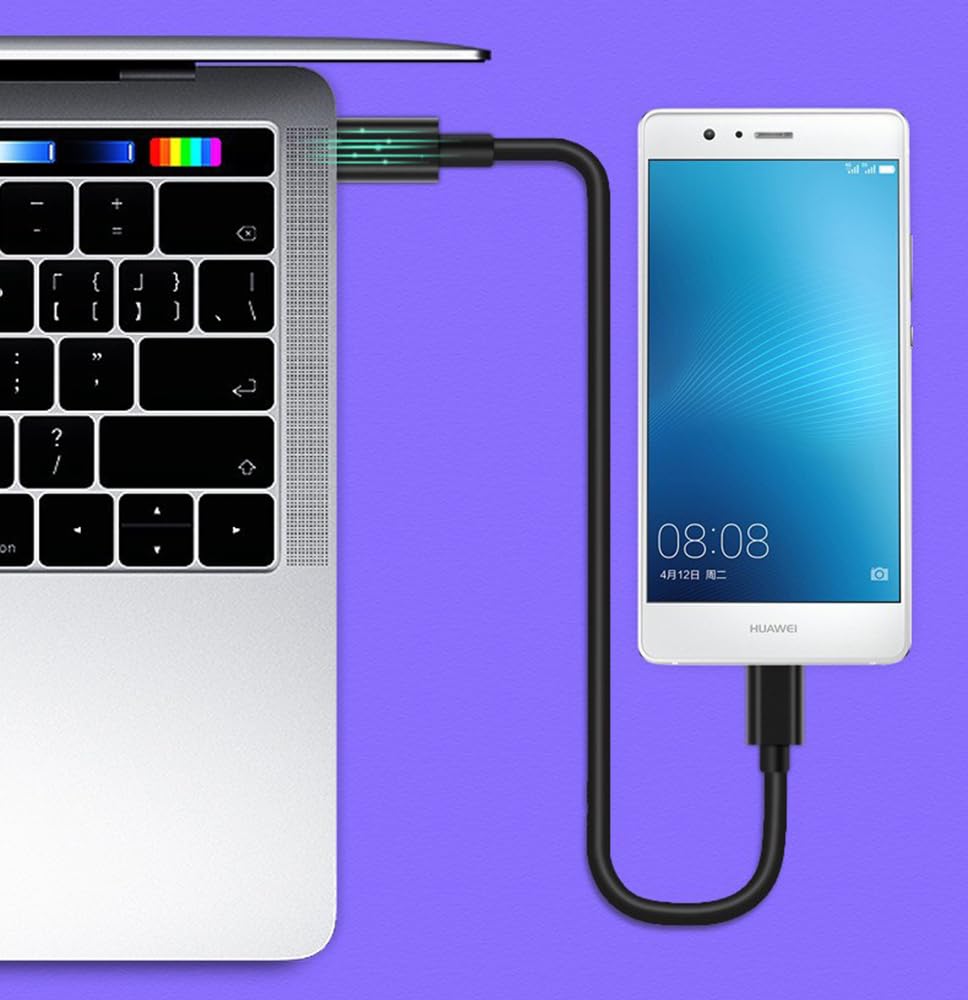 Premium CHXINGCHEN USB C to Micro USB Cable 50cm Fast Charging & Data Sync - Compatible with Samsung Galaxy, HTC, Huawei, Moto, LG, Nokia - Durable Nylon Braided Black Cable for Phones, Tablets, Power Banks & More