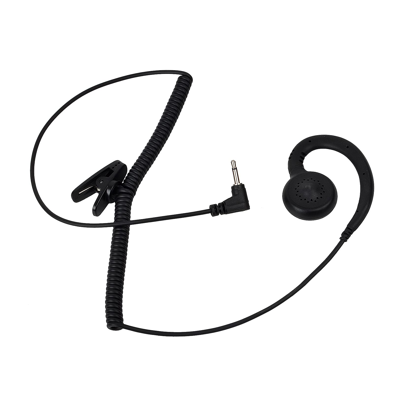 HYS 2.5mm Tactical Earpiece with Soft Rubber C-Shaped Earhook - Clear Audio Surveillance Headset for Law Enforcement, Security & Radio Communication (Compatible with Transceivers & Shoulder Speaker Mics) - Perfect for Covert Operations, Event Security & Professional Use