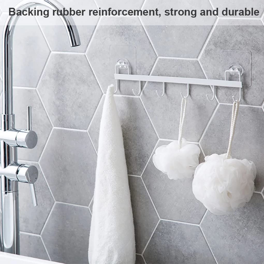 6 Hooks Wall Mount Coat Rack - Heavy Duty Entryway Organizer for Hats, Coats, Towels & Kitchen Utensils | Space Saving Door Hook Hanger for Bedroom, Bathroom & Closet (Black)