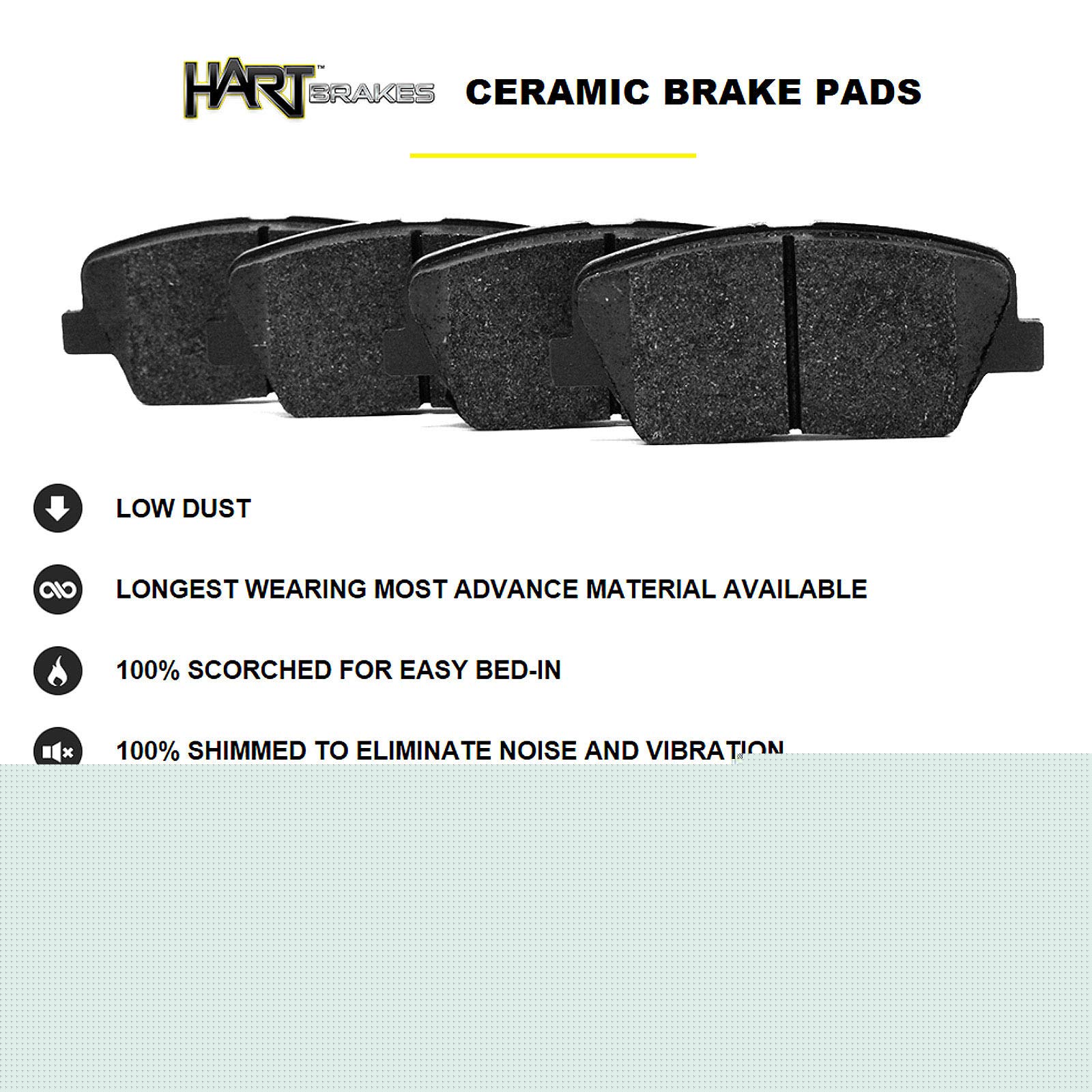 High-Performance Hart Brakes Rear Brake Pads and Rotors Kit - Ceramic Brake Pads & Rotors for 2019 Acura RDX - Perfect for Smooth Stopping & Long-Lasting Braking Performance