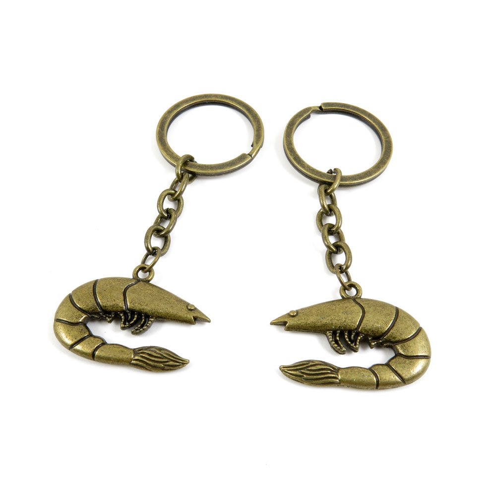 Antique Bronze Keychain with Lobster Shrimp Charm - Vintage Key Ring for Jewelry Making, DIY Crafts, and Key Accessories - Perfect for Gifts, Key Organization, and Personal Style Enhancement