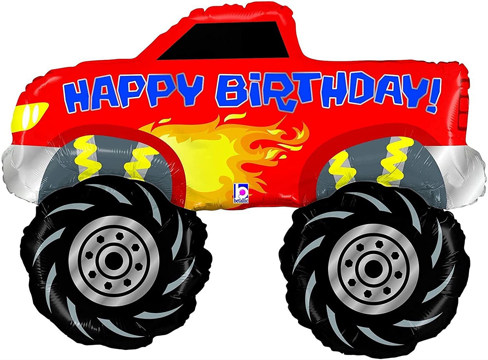 Monster Truck Rally Party Supplies - 3 Truck Balloon Bouquet Decorations for Birthday, Baby Shower & Kids Events | Durable Latex Balloons for Indoor Outdoor Decor