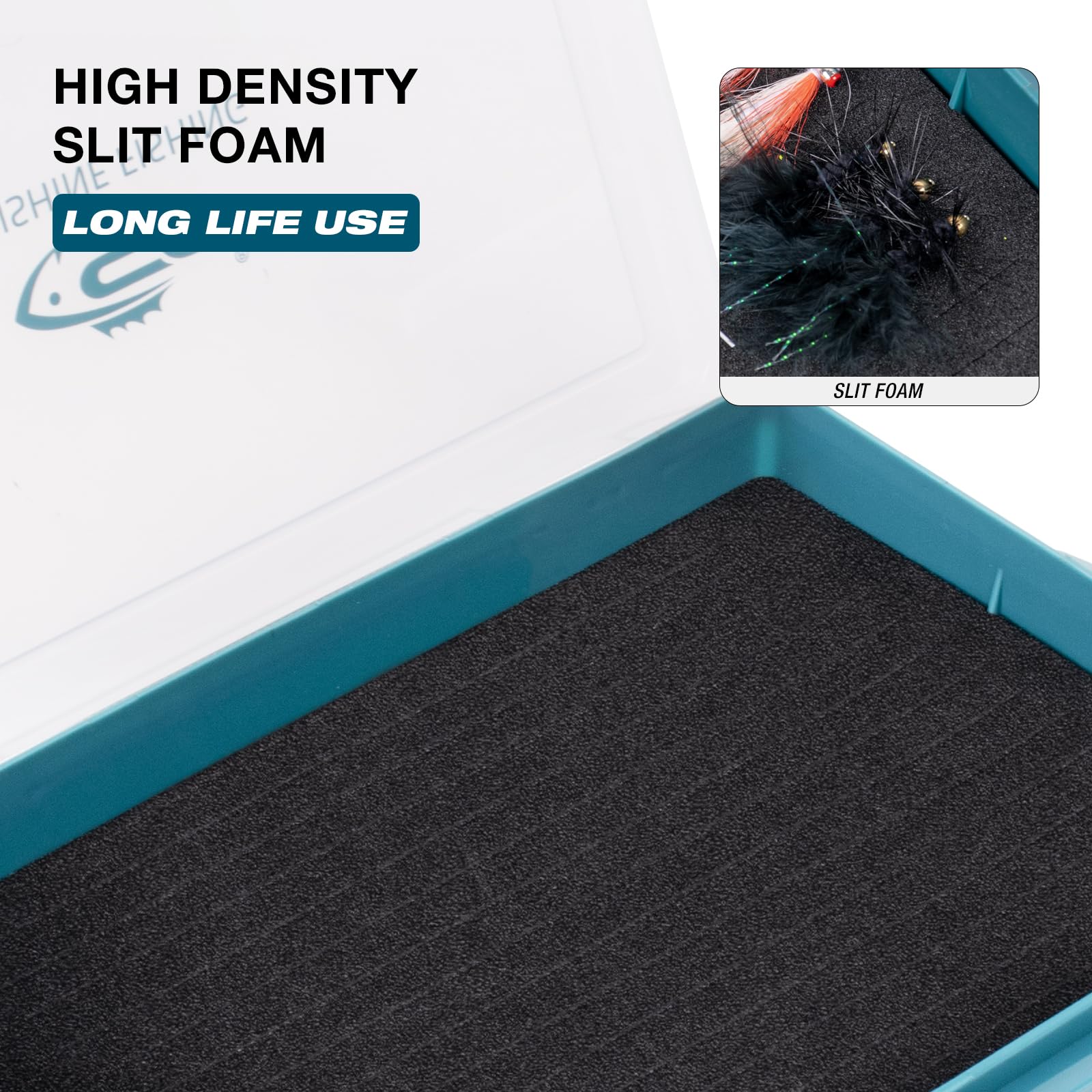 SF Fishing Tackle Box Tray 3600 - Waterproof Plastic Storage Case with Slit Foam for Jig Heads, Hooks, Spinners & Spoons | Double Buckle Design | 1-Pack | Perfect for Bass Fishing, Fly Fishing & Saltwater Anglers