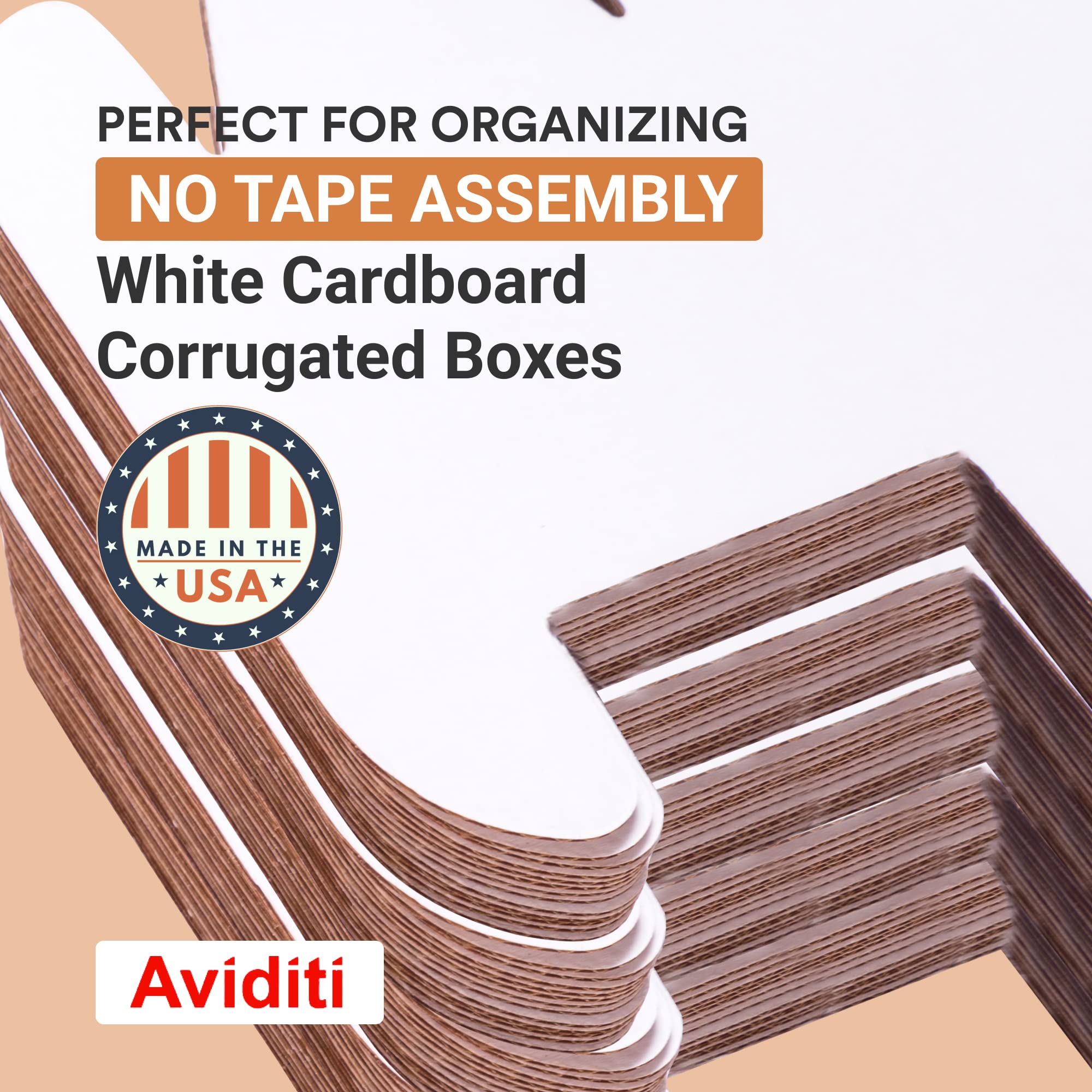 AVIDITI 18x18x4.5 Inches Corrugated Cardboard Storage Bins - 50 Pack Moving Boxes for Home Organization, Packing Supplies & Warehouse Storage | Perfect for Moving Houses, Office Supplies Storage and Retail Packaging