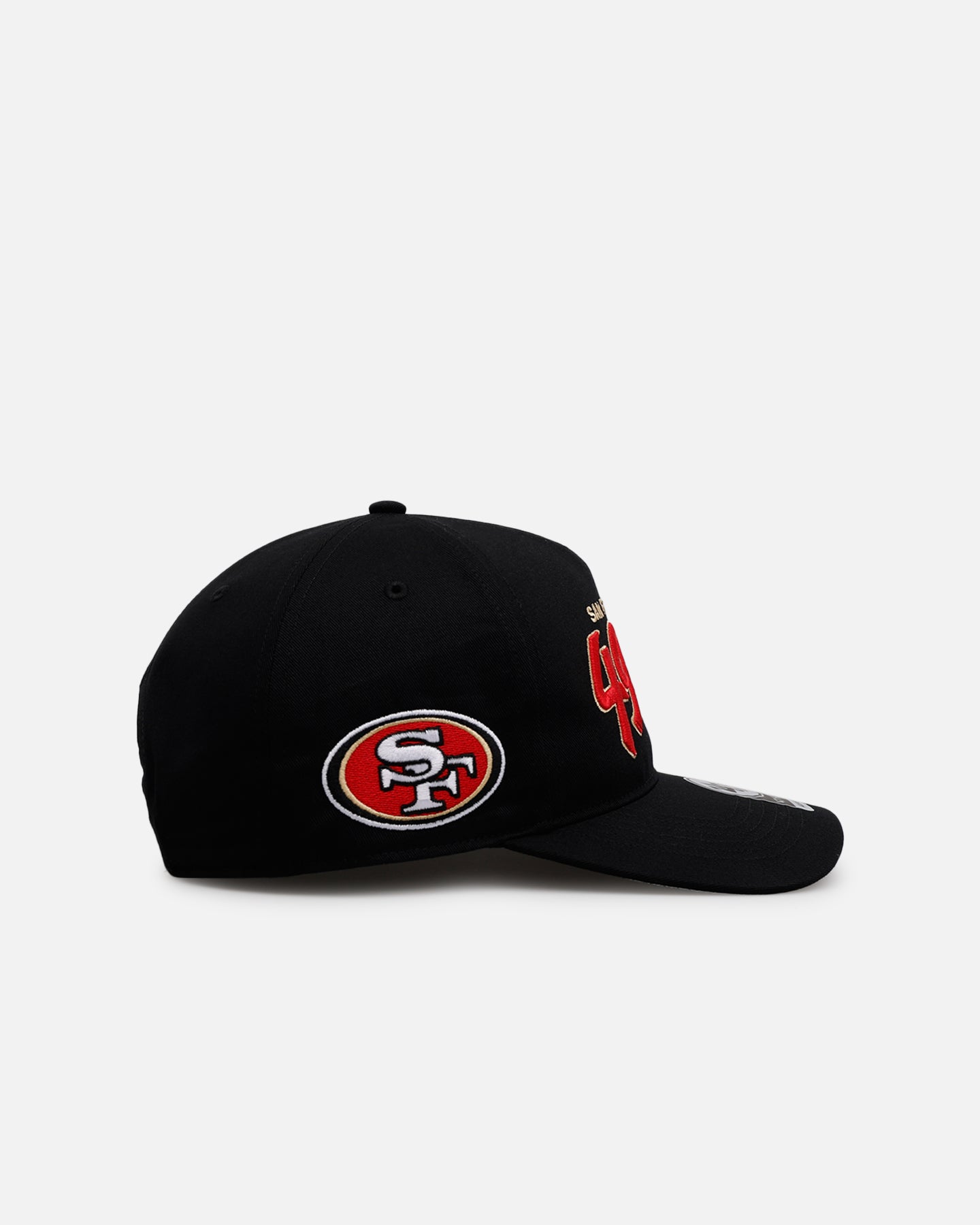 47 Brand San Francisco 49ers 'Black Dome Script' Snapback Hat - Adjustable 47 Hitch Back Closure - Official NFL Licensed Cap for Men - Perfect for Game Day, Sports Events & Casual Wear