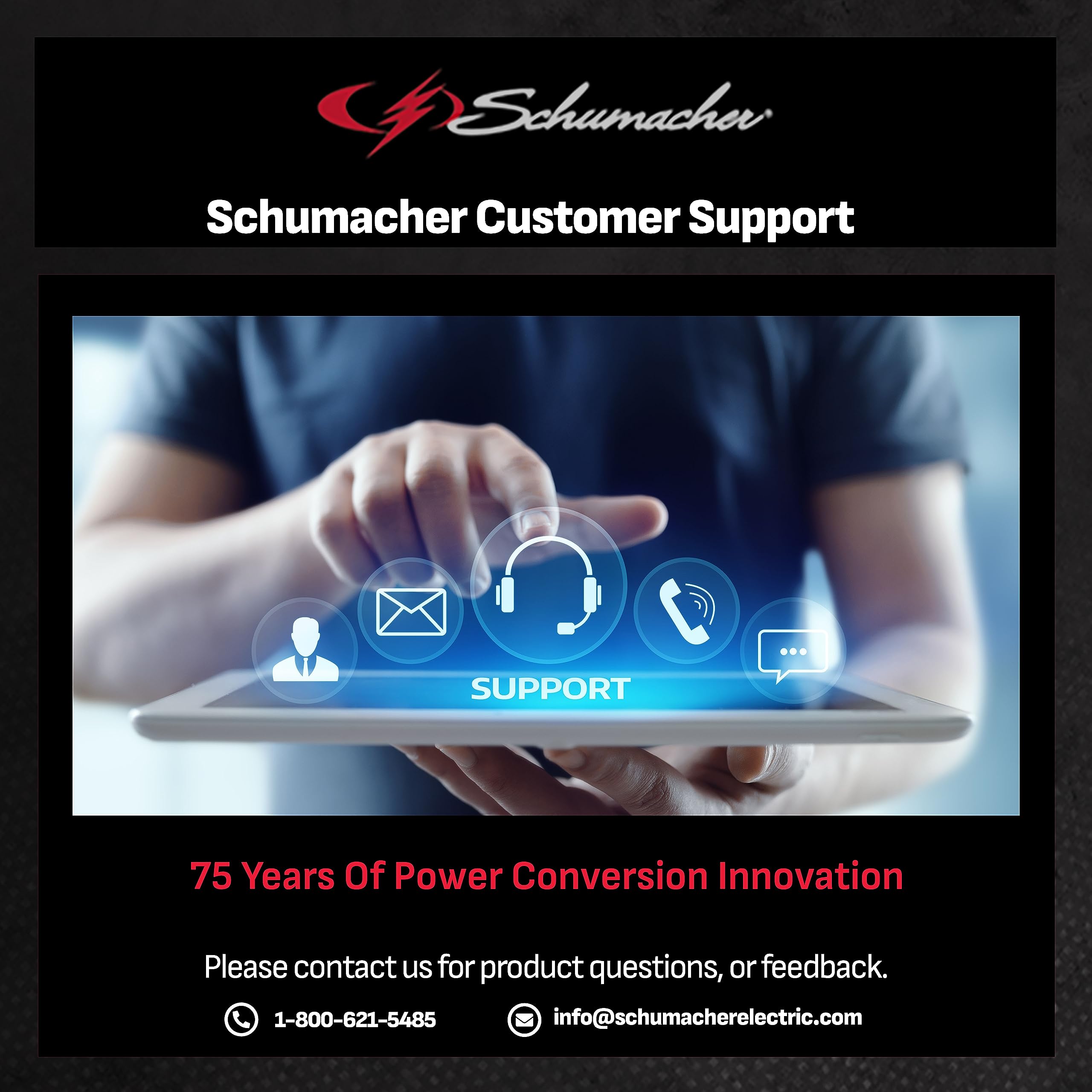 Schumacher SC1586-1A 6V/12V 1A Fully Automatic Battery Charger & Maintainer for Car, Motorcycle, ATV, Boat - Smart Charging for Automotive, Power Sports & Marine Batteries - Perfect for Winter Storage & Long-Term Maintenance