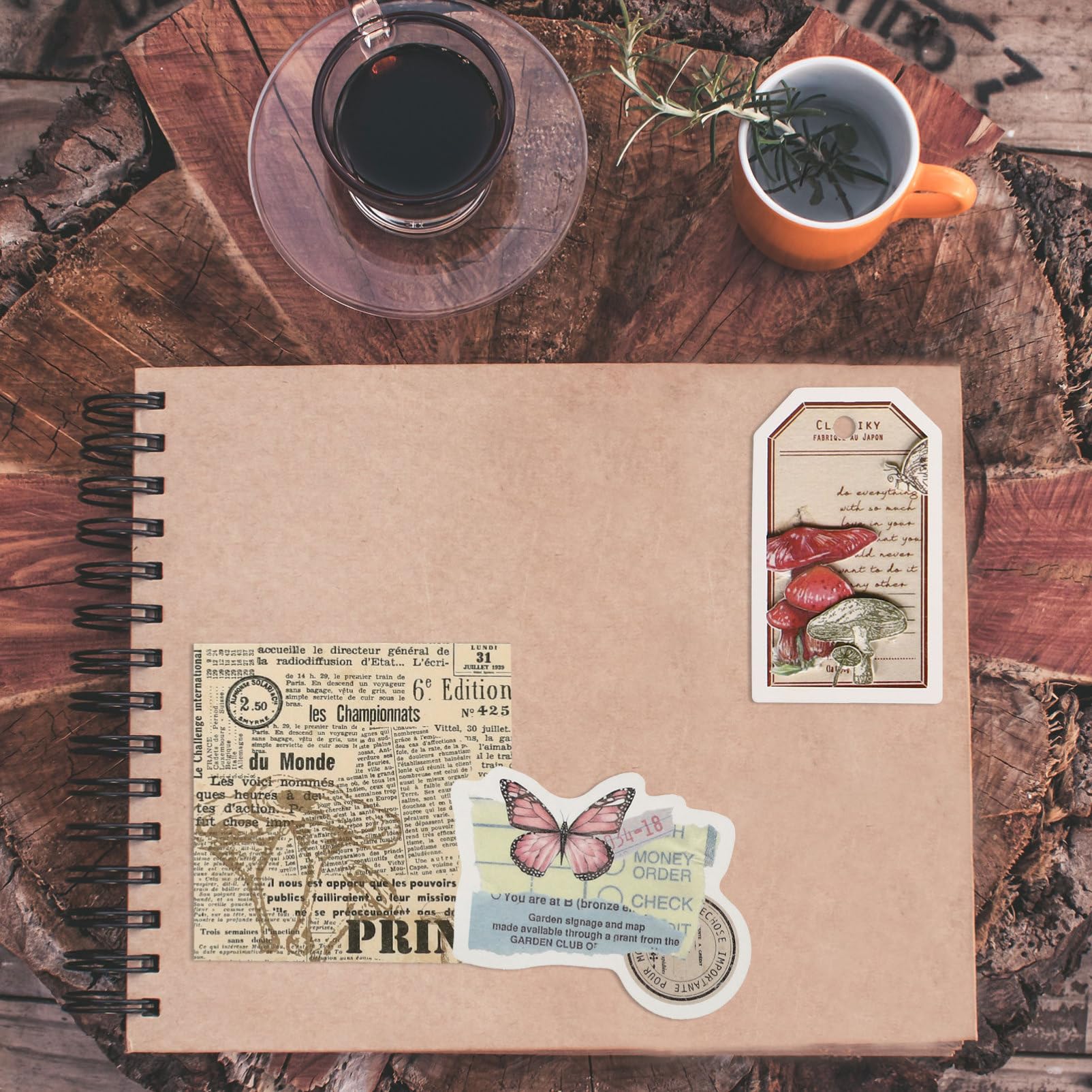 NUOBESTY 2 Sets DIY Handmade Alphabet Stickers - Nature Themed Journal Scrapbook Decorative Letters for Creative Projects, Perfect for Bullet Journals, Planners, and Scrapbooking